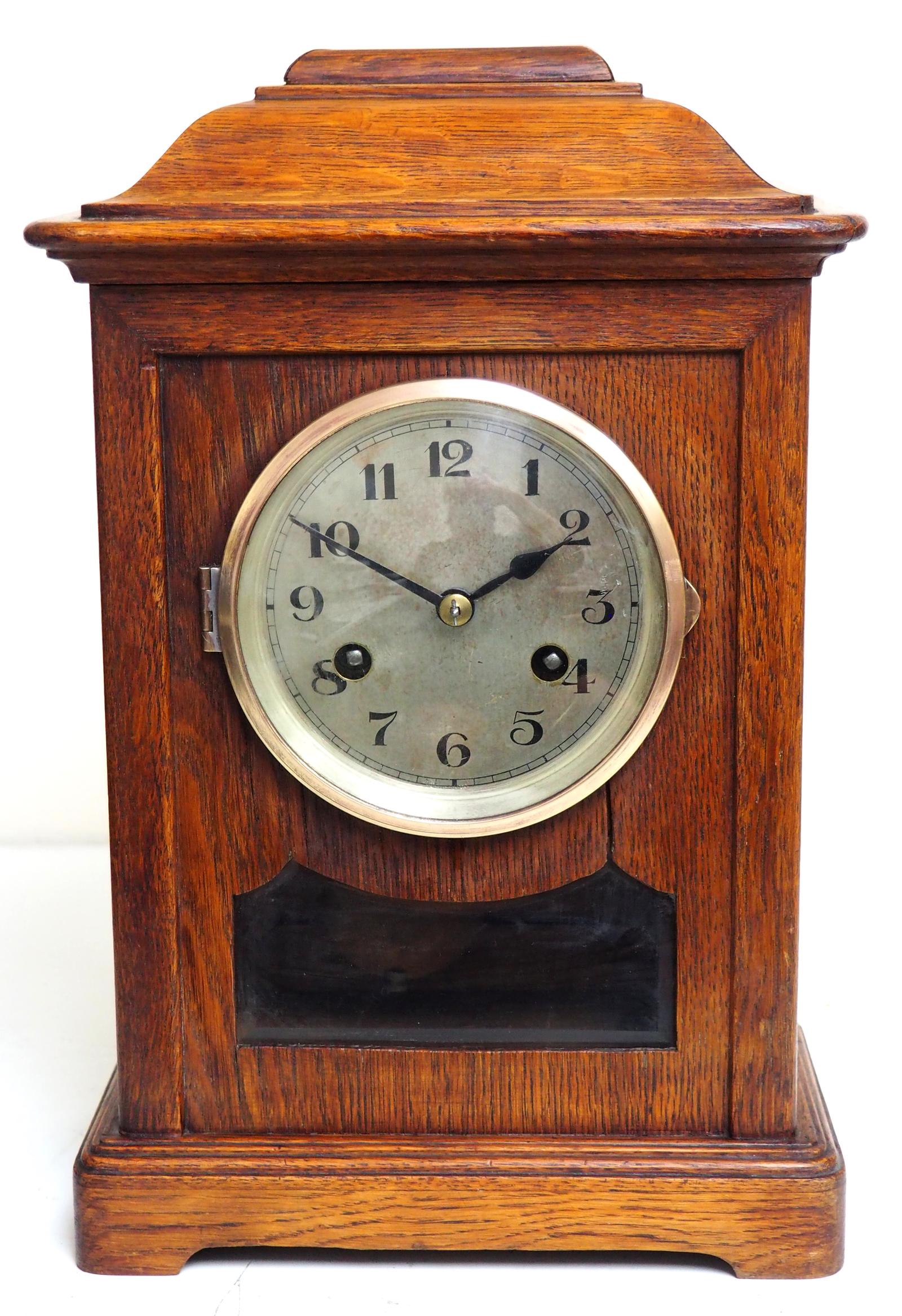 Good German Arts & Crafts Striking Solid Oak 8 Day Mantle Clock c.1900 (1 of 11) Good German Arts & Crafts Striking Solid Oak 8 Day Mantle Clock c.1900 (1 of 11)