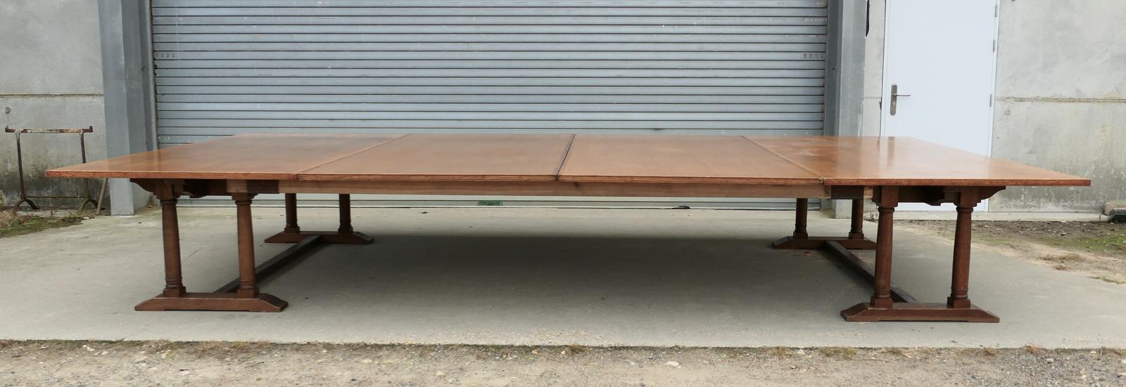 30 Seater Arts & Crafts Oak Banqueting Table / Boardroom Table (1 of 13)