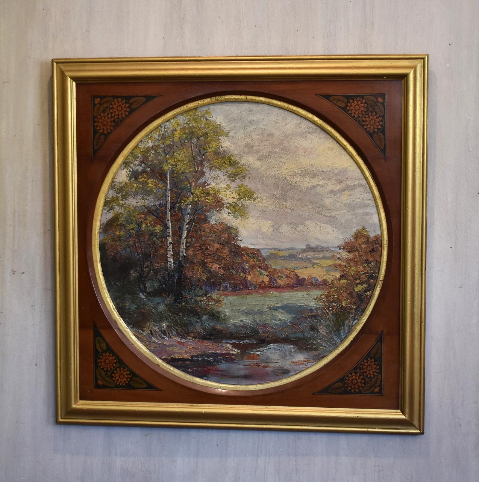 Arts & Crafts Period Landscape Oil Painting (1 of 6)
