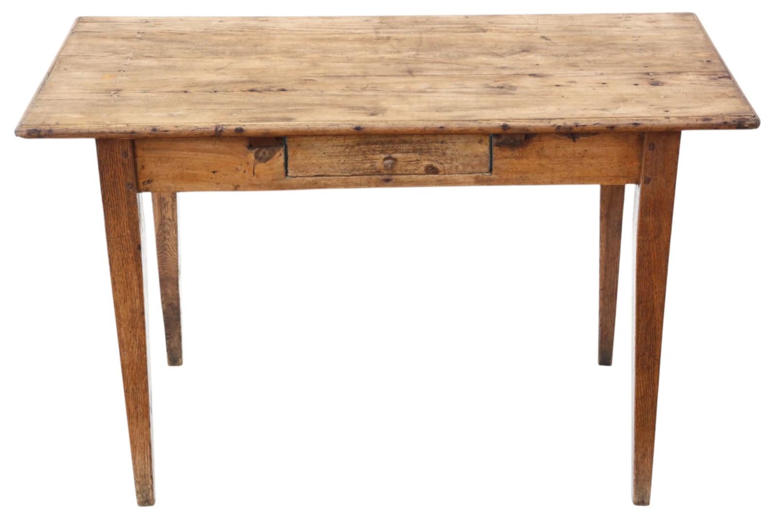 Antique Rustic 18th / 19th Century Elm & Pine Writing Desk – Small Kitchen, Dining, or Dressing Table (1 of 8)