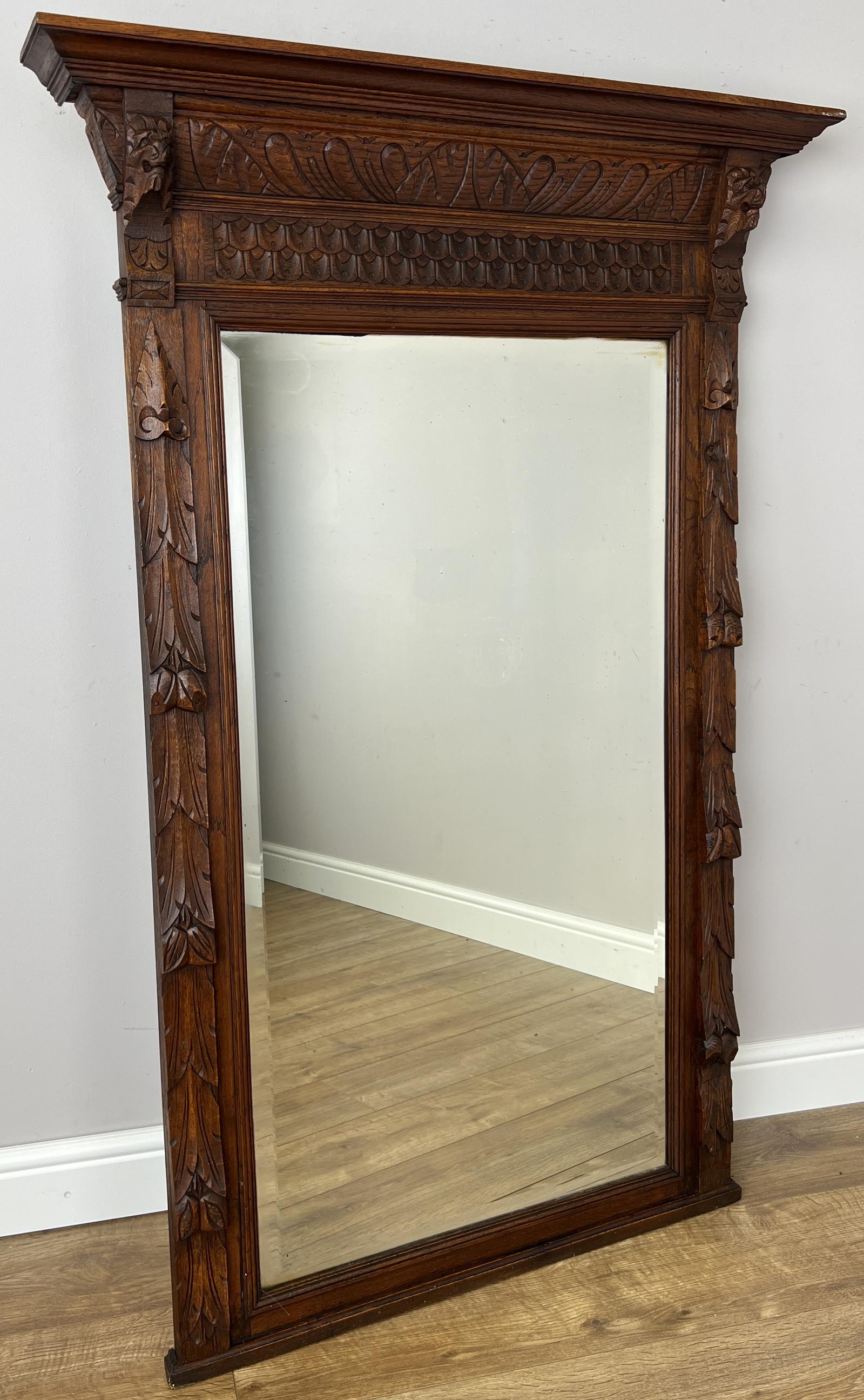 Mirror Antique French Oak Wall Mirror Carved Frame (1 of 14) Mirror Antique French Oak Wall Mirror Carved Frame (1 of 14)