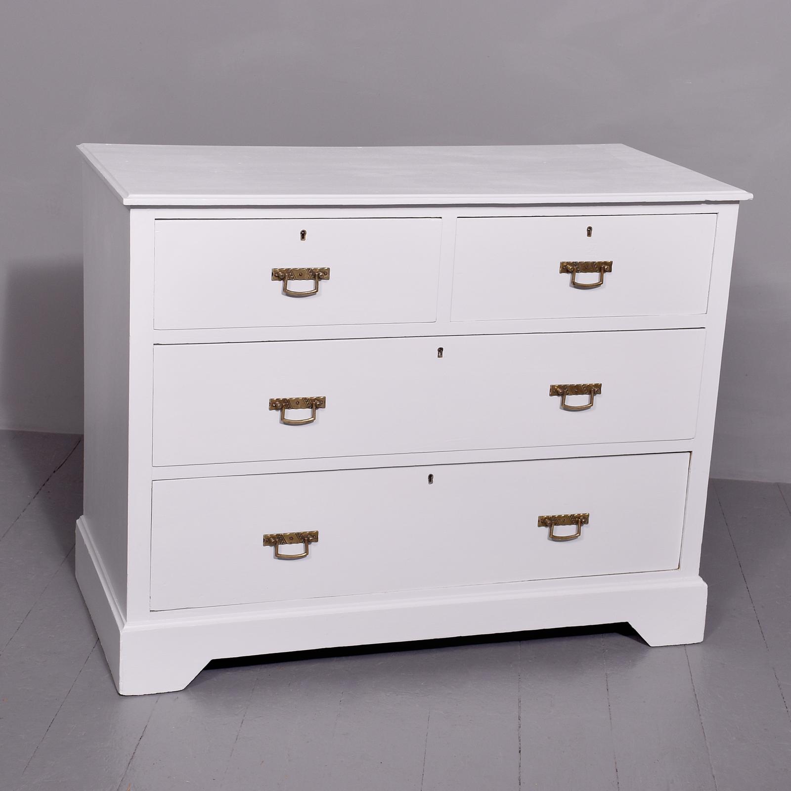 Victorian Solid - Ash Chest of Drawers Redecorated by Hand in Swedish Grey Colour (1 of 7)