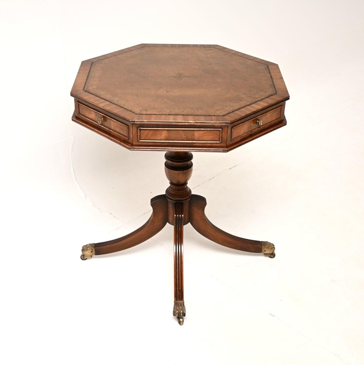 Antique Regency Style Mahogany Leather Top Drum Table (1 of 9) Antique Regency Style Mahogany Leather Top Drum Table (1 of 9)