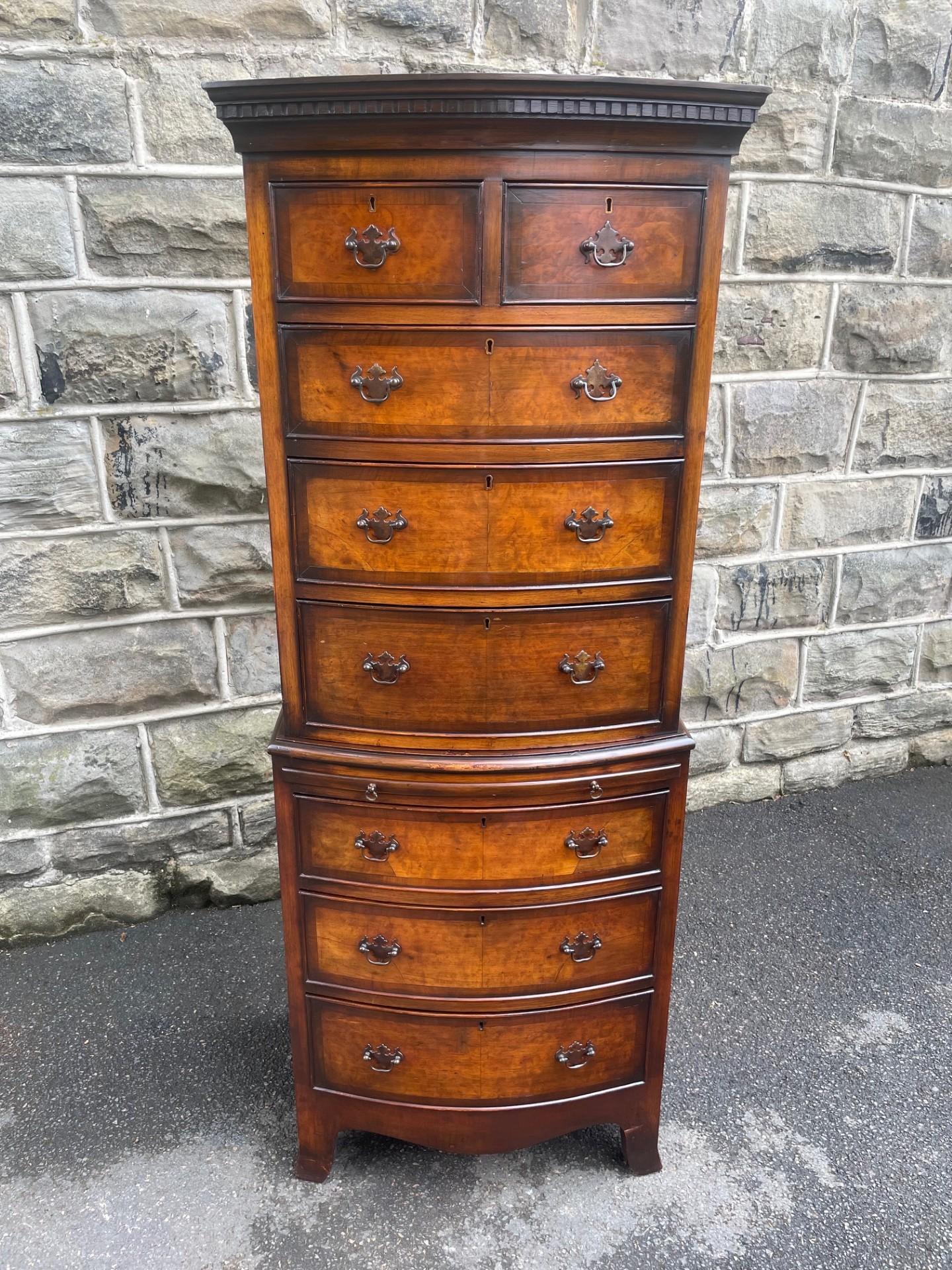 Quality Burr Walnut Chest on Chest Tallboy (1 of 13) Quality Burr Walnut Chest on Chest Tallboy (1 of 13)