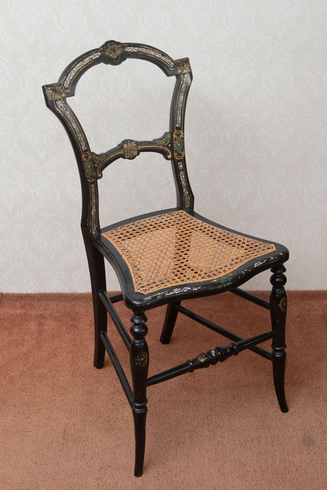 Pretty Victorian Cane Seated Bedroom Chair (1 of 9)