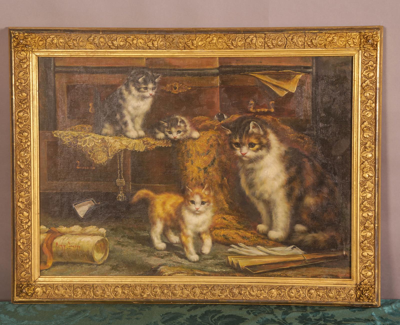 Oil on Canvas Cats & Kittens (1 of 4) Oil on Canvas Cats & Kittens (1 of 4)
