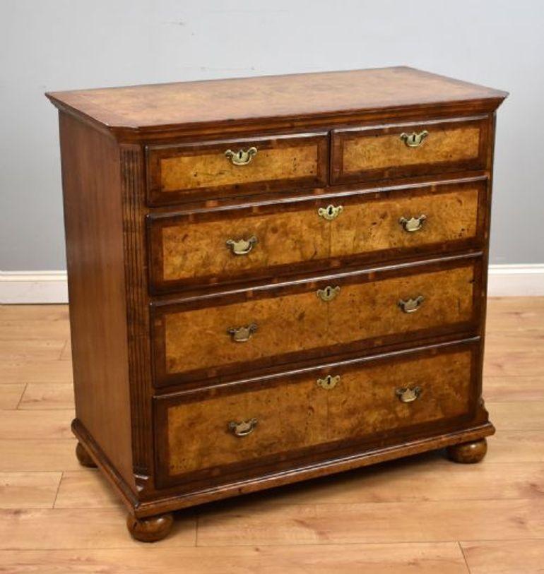 George III Burr Walnut Chest of Drawers (1 of 8)