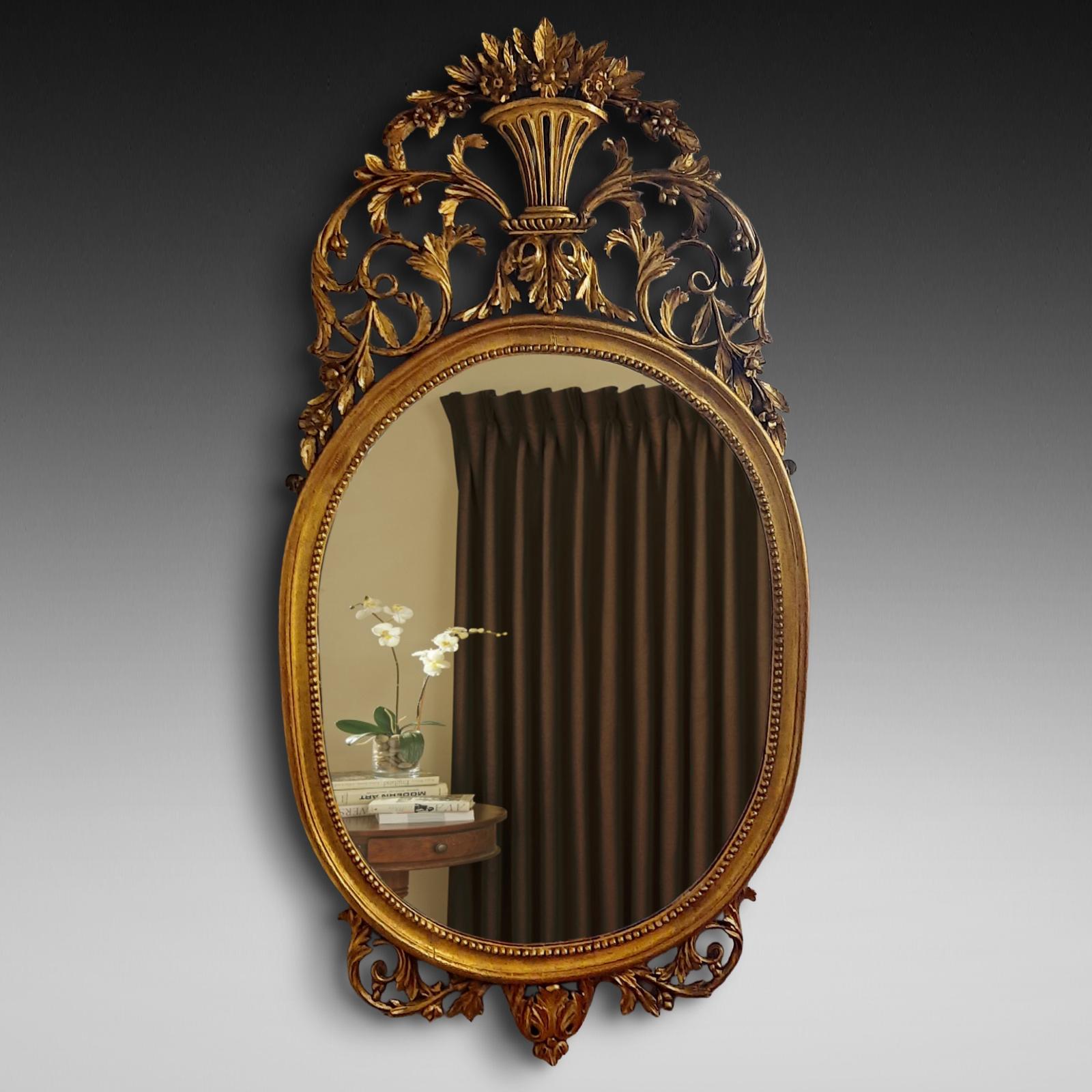 George III Carved Giltwood Oval Wall Mirror (1 of 9) George III Carved Giltwood Oval Wall Mirror (1 of 9)