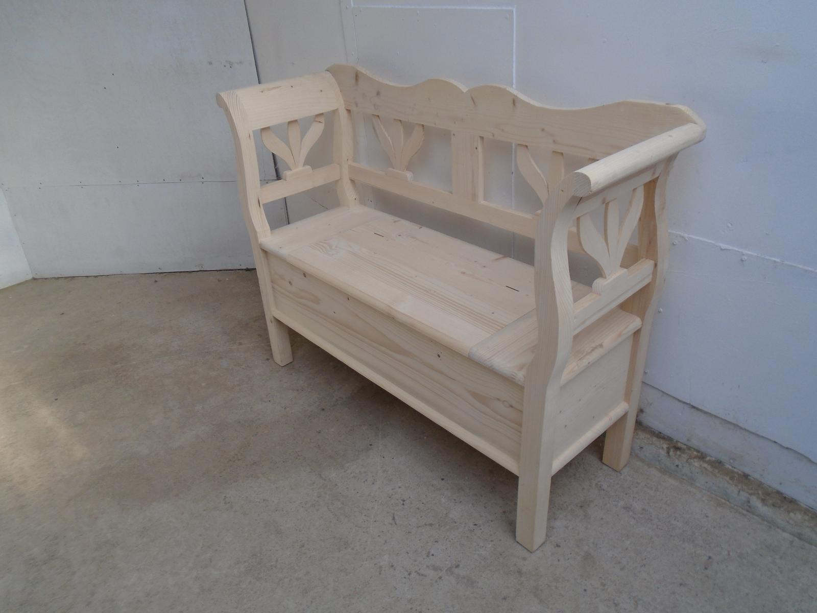 A  Pine 1-2 Seater Kitchen/hall Box Settle / Bench to Wax or Paint (1 of 9)