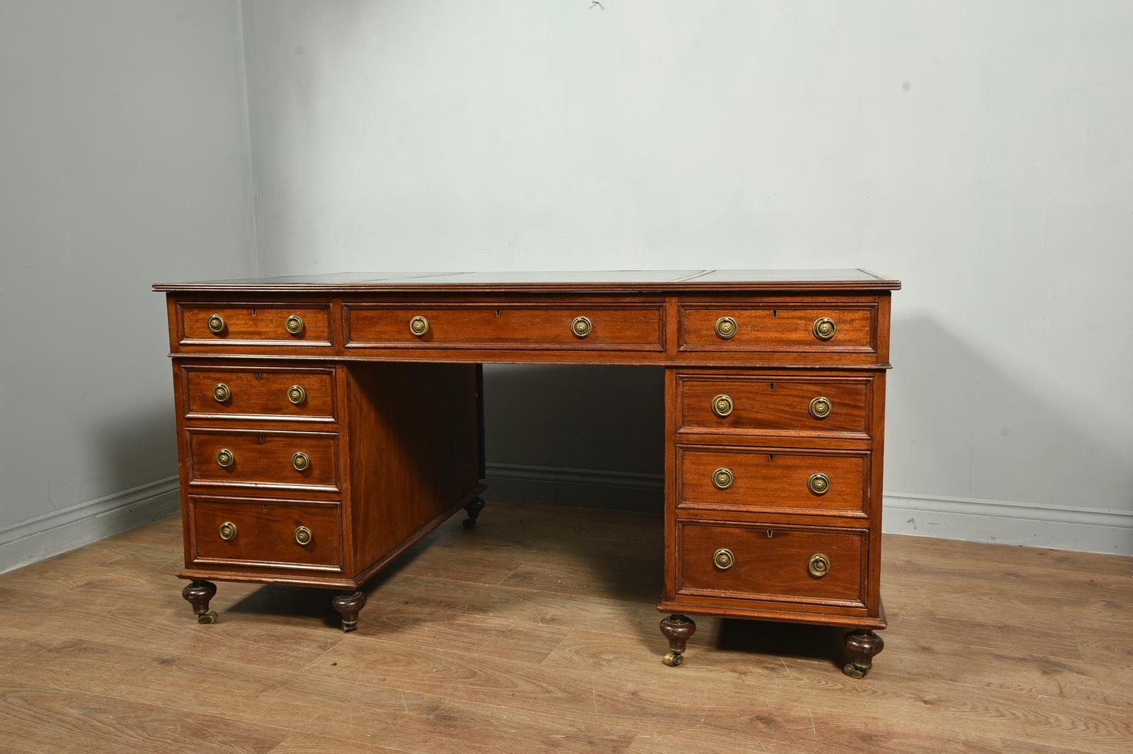 Antique Victorian Partners Desk by Druce & Co (1 of 1)