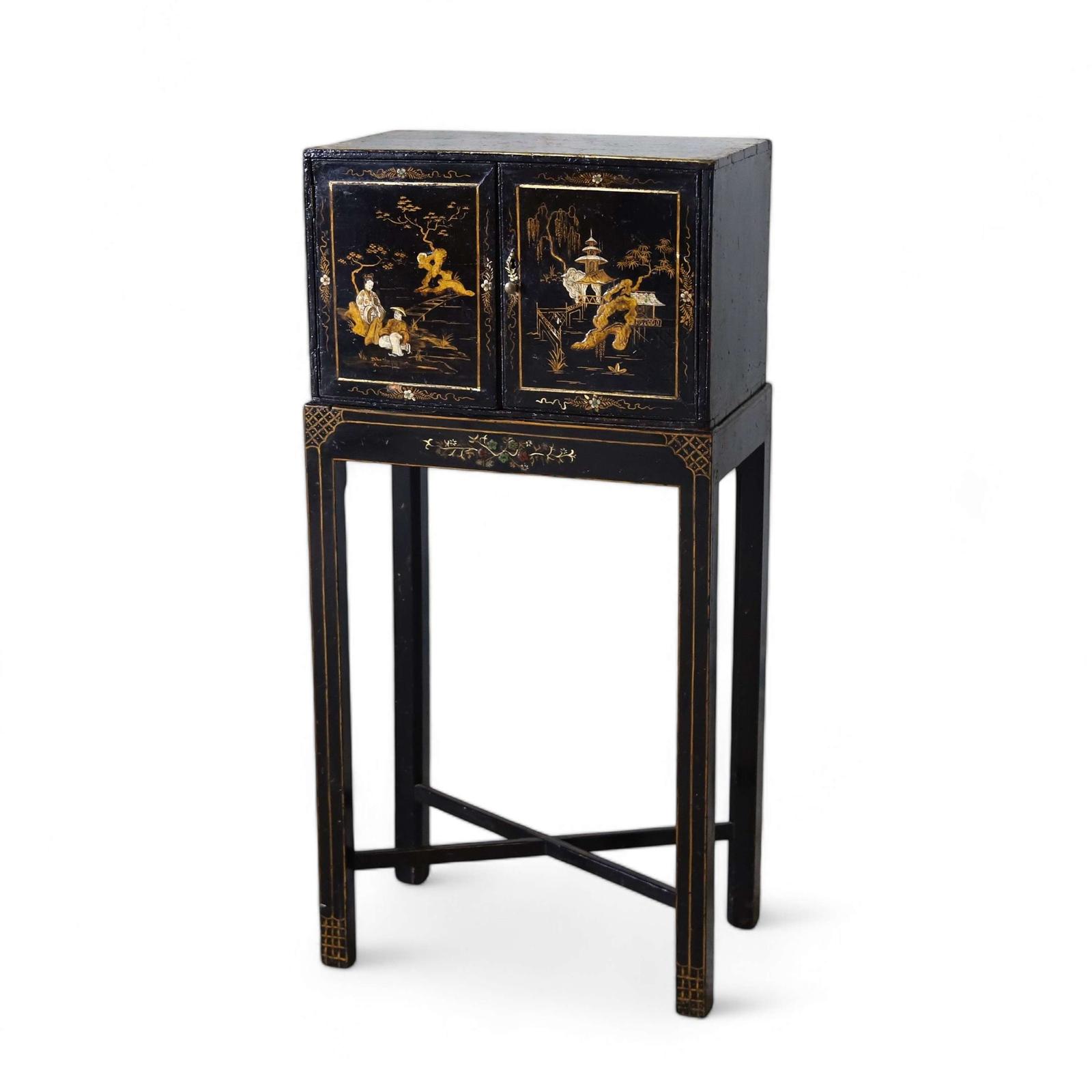 Small Chinoiserie Cabinet circa 1820 on later bespoke stand circa 1900 (1 of 14)