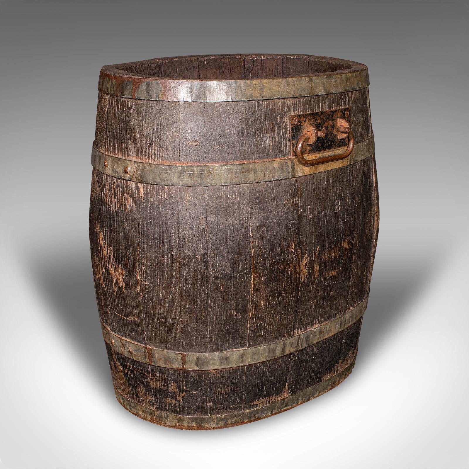 Large Antique Coopered Barrel Stick Stand, Early Victorian, Oak, Umbrella 1850 (1 of 10)