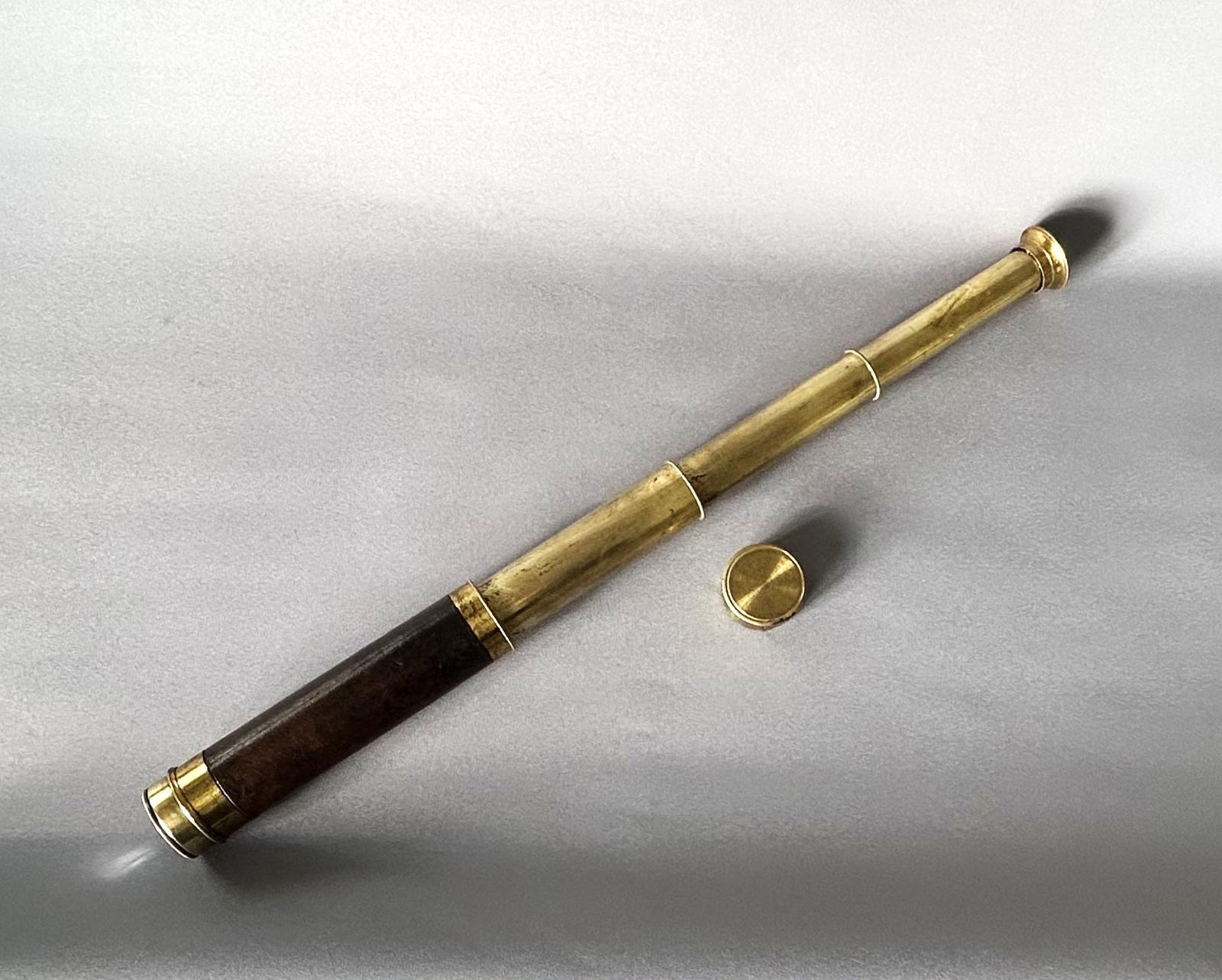 Handsome Victorian Brass Three Draw Telescope (1 of 6)