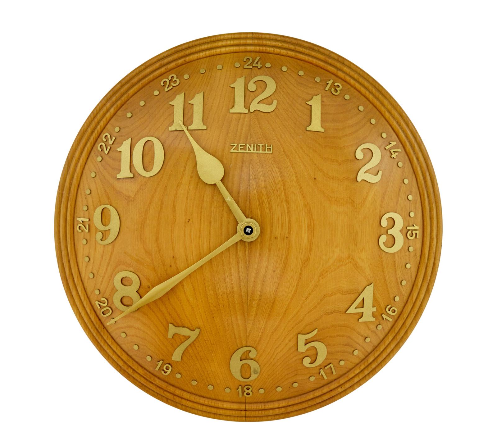 Art Deco Elm Wall Clock by Zenith (1 of 6)