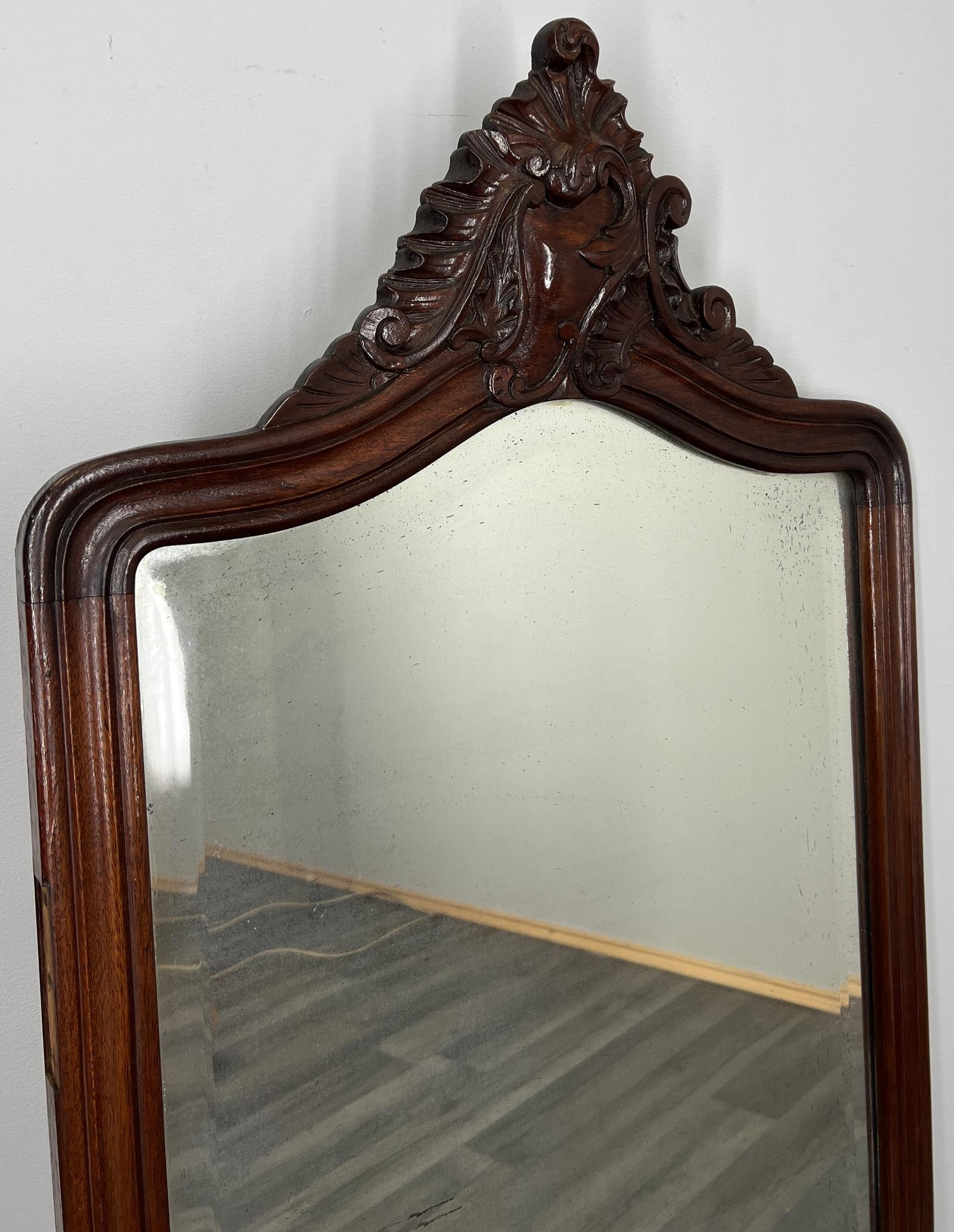 Antique French Style Carved Walnut Wall Mirror Home Decor Wall Frame (1 of 13)