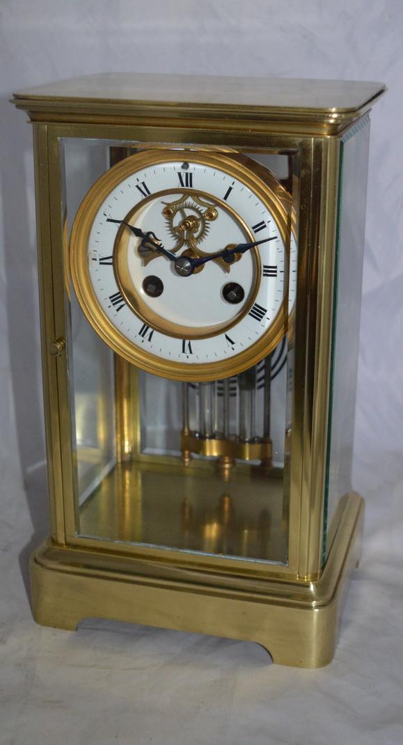 Four Glass Mantel Clock Visible Escapement (1 of 5) Four Glass Mantel Clock Visible Escapement (1 of 5)