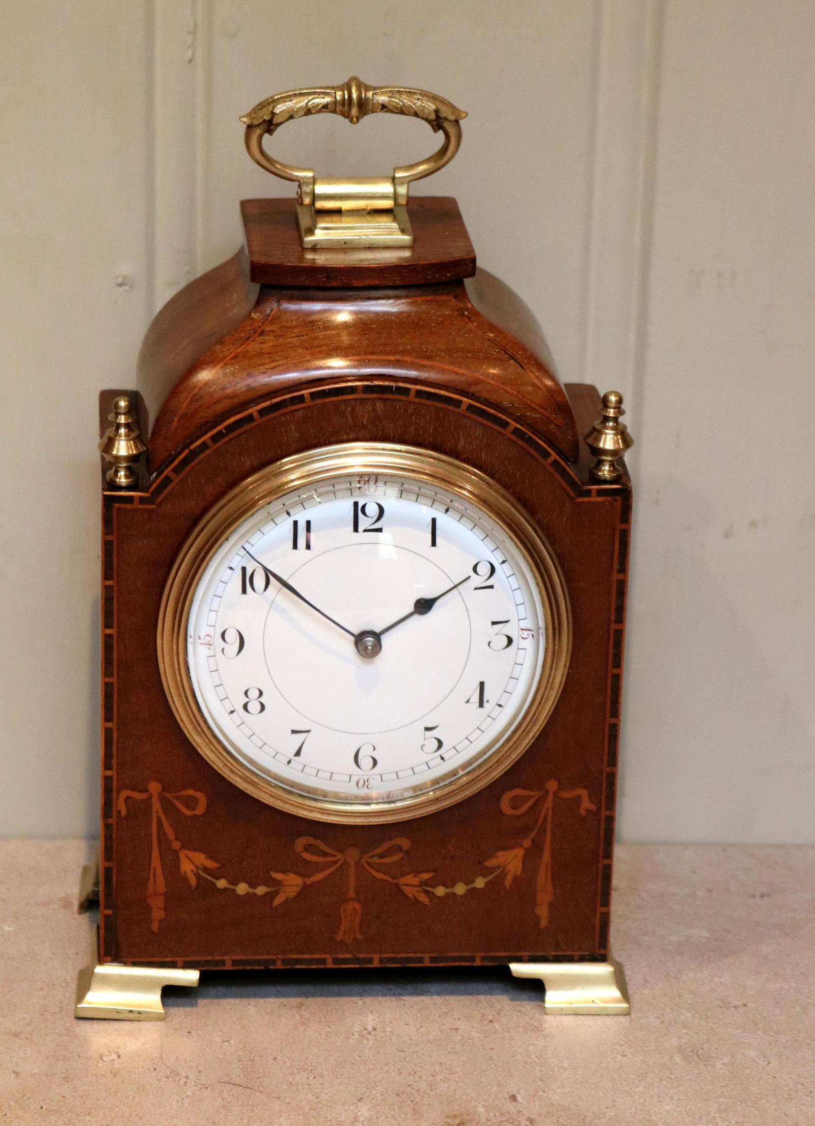Edwardian Mahogany & Inlay Timepiece Mantel Clock (1 of 8) Edwardian Mahogany & Inlay Timepiece Mantel Clock (1 of 8)