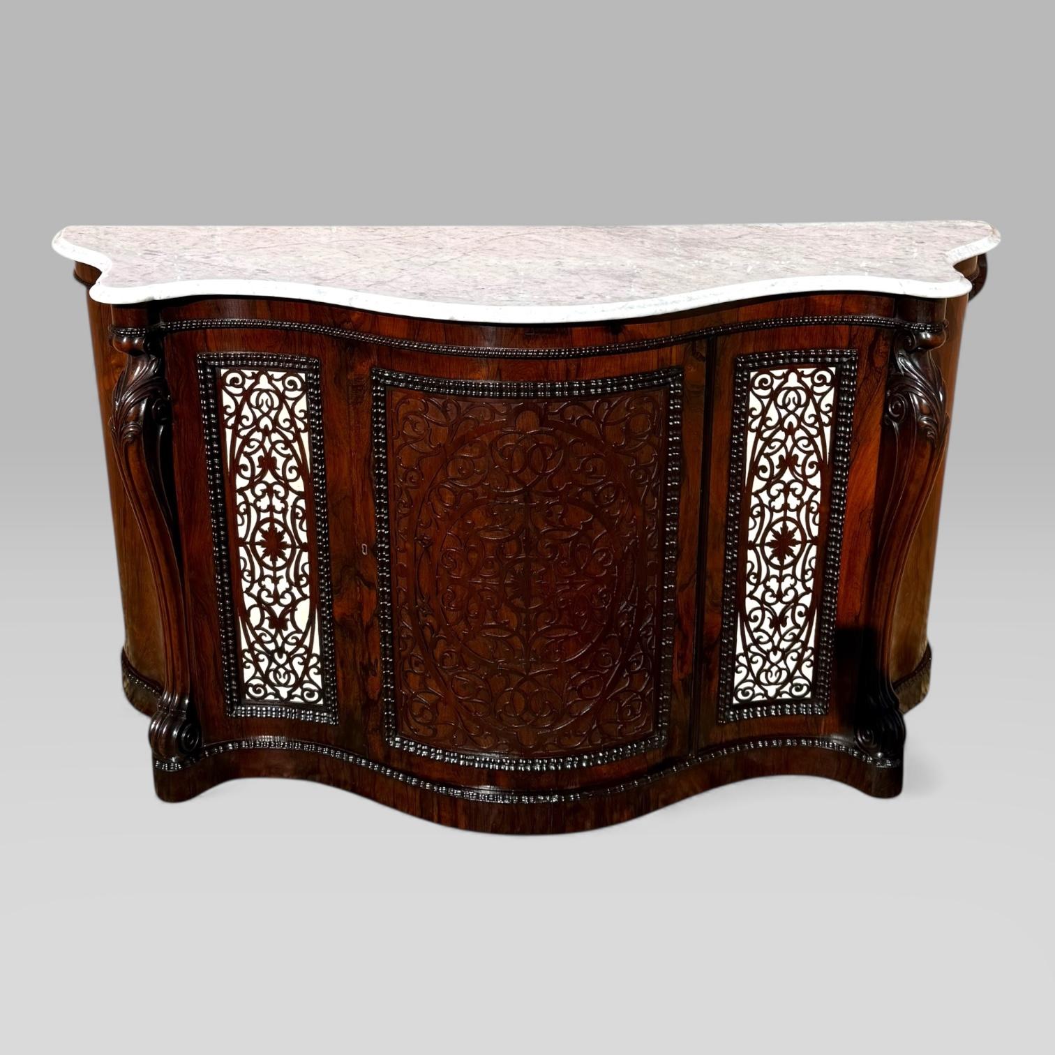 Antique Victorian Gillows Rosewood Credenza Sideboard – Serpentine Marble Top (1 of 14) Antique Victorian Gillows Rosewood Credenza Sideboard – Serpentine Marble Top (1 of 14)