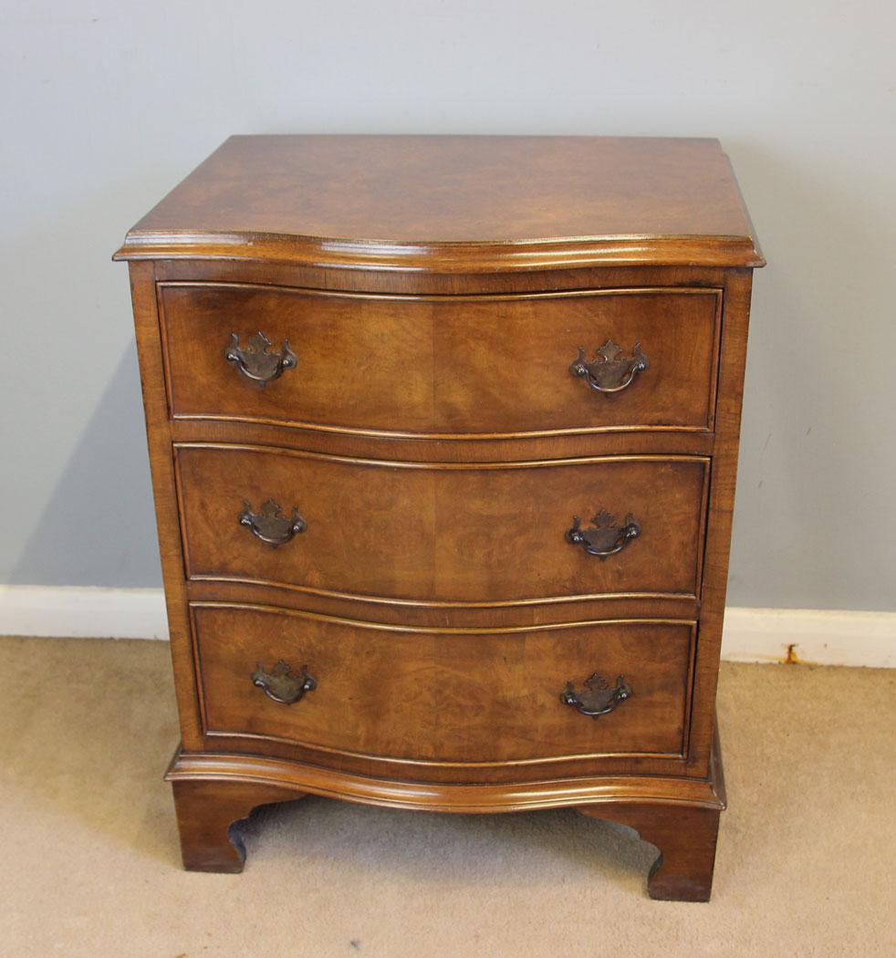 Antique Walnut Bedside Chest of Drawers (1 of 9)