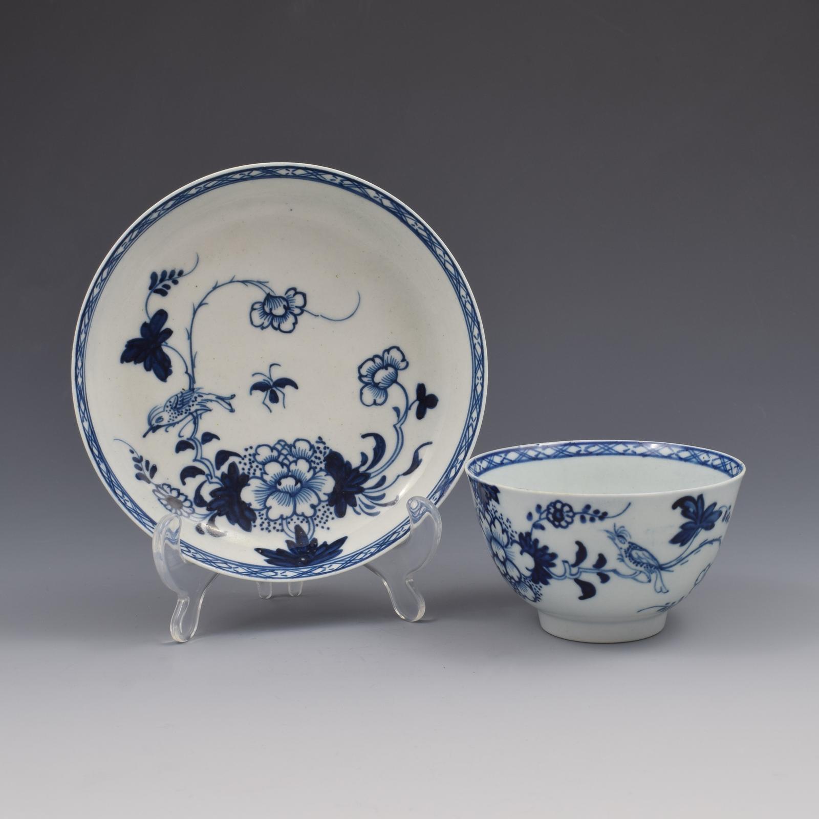 Liverpool Christian's Porcelain Bird on Branch Tea Bowl & Saucer c.1765 (1 of 8) Liverpool Christian's Porcelain Bird on Branch Tea Bowl & Saucer c.1765 (1 of 8)