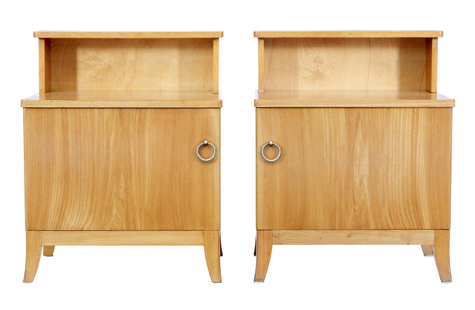 Pair of Mid 20th Century Swedish Elm Bedside Tables (1 of 7) Pair of Mid 20th Century Swedish Elm Bedside Tables (1 of 7)