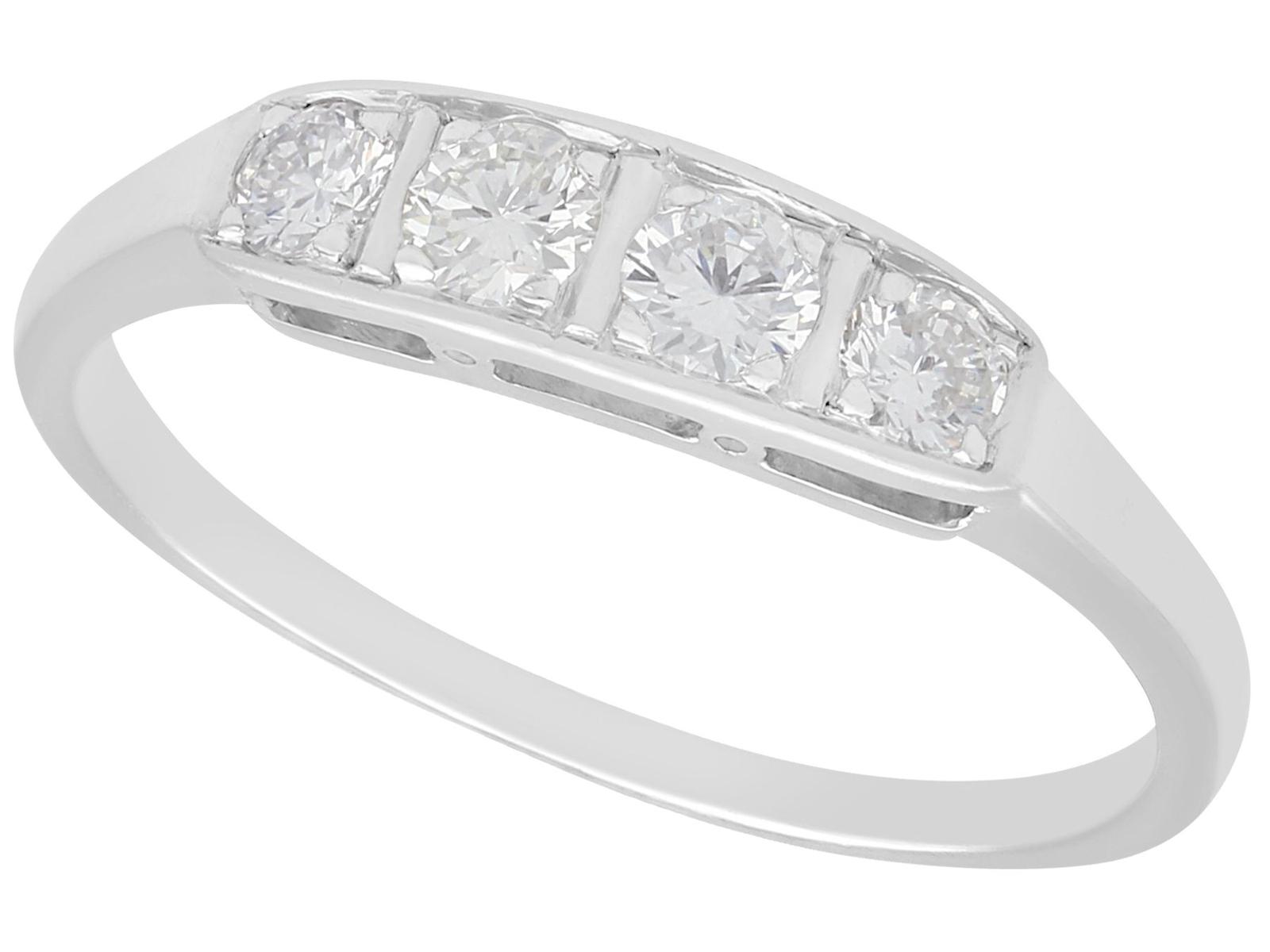 0.35ct Diamond & 14ct White Gold Dress Ring c.1930 (1 of 9)