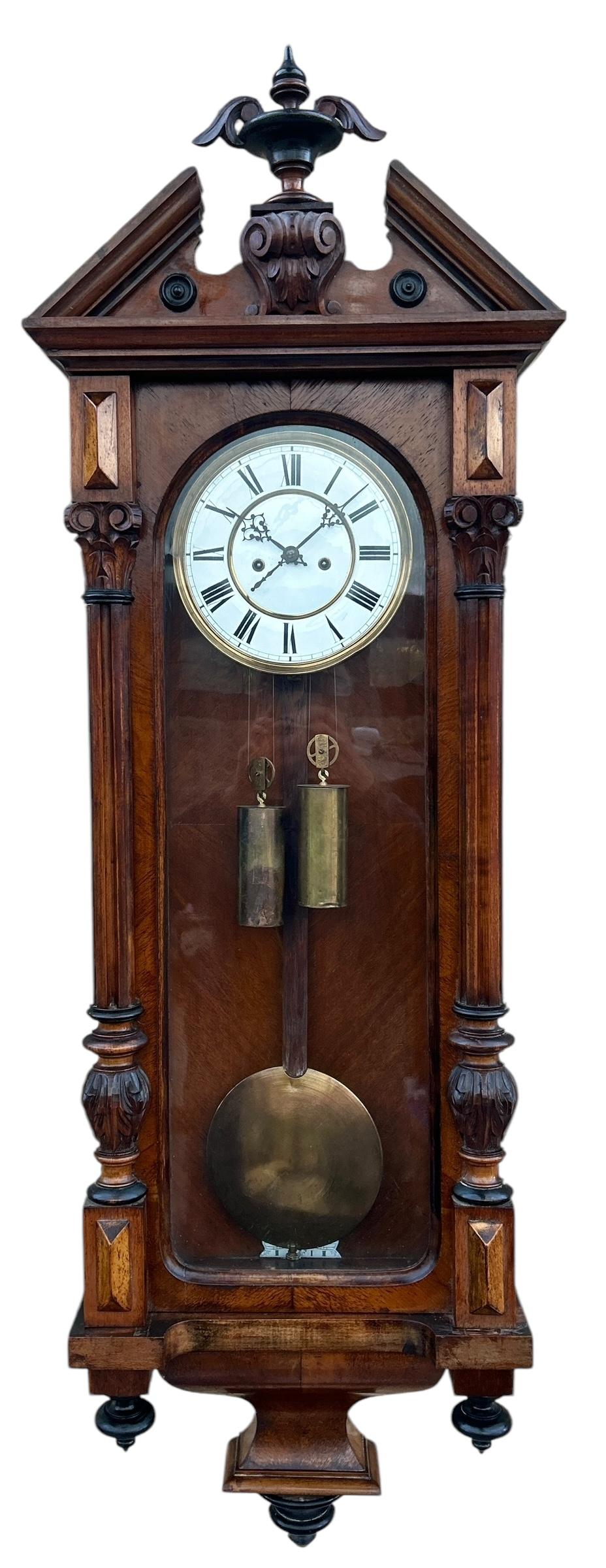 Beautiful Twin Weight Regulator Vienna Wall Clock – Made by Lenskirch (1 of 13)