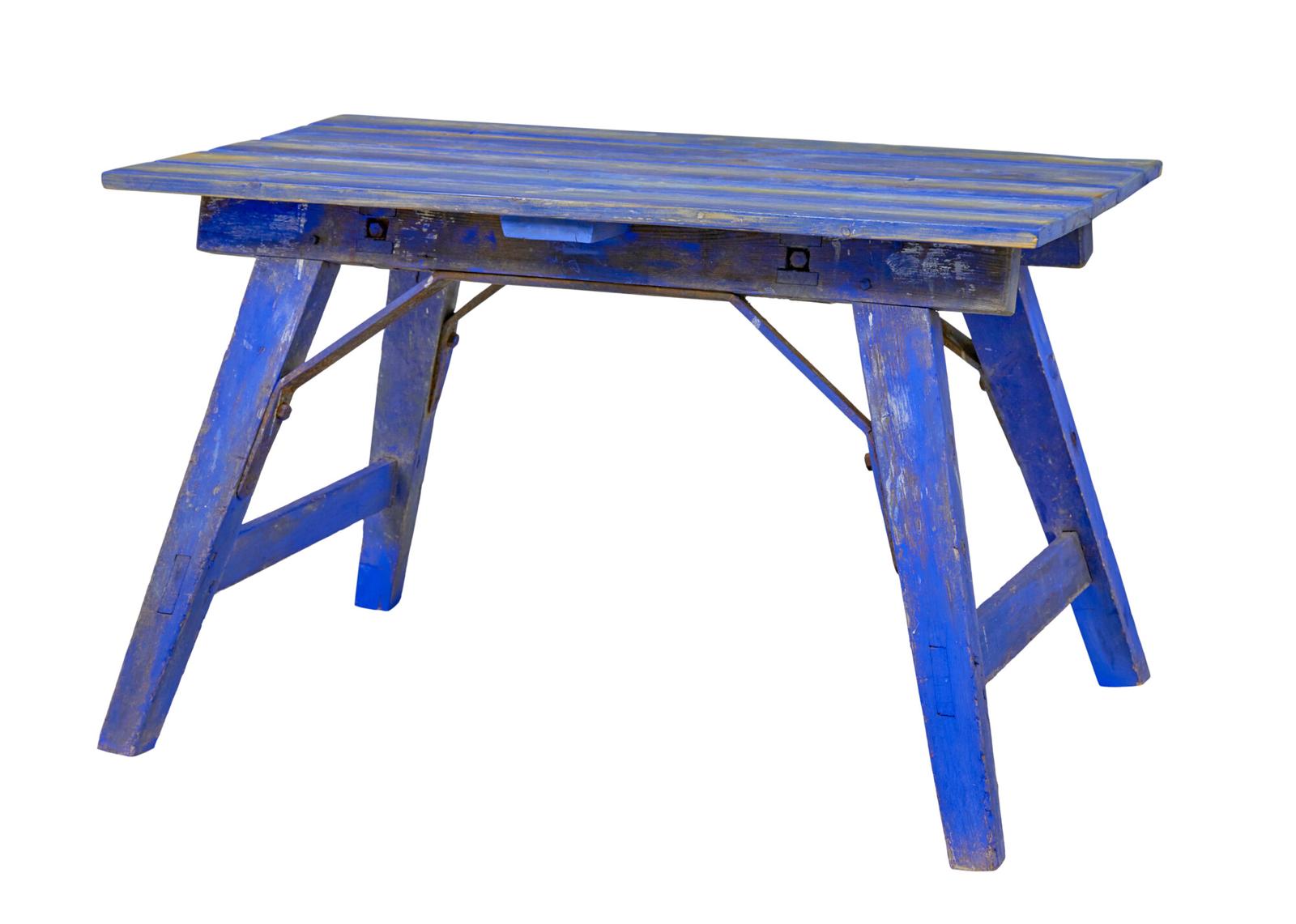 Early 20th Century Painted Pine Work Table (1 of 5)