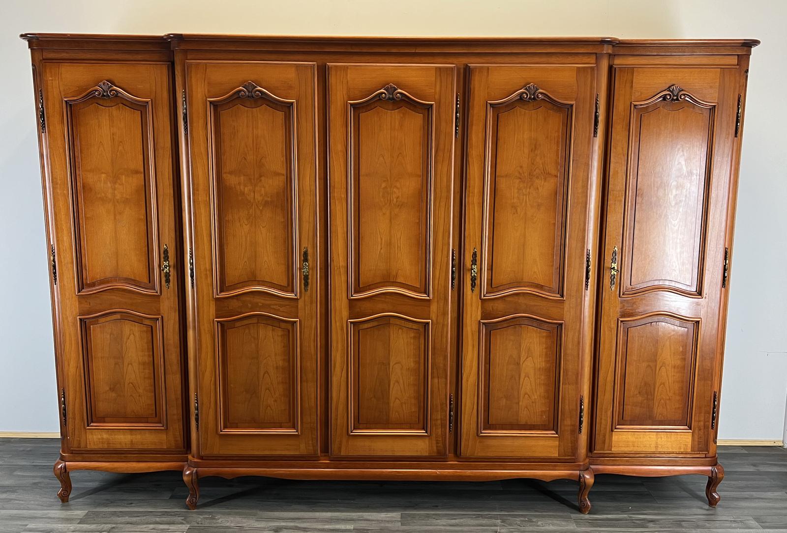 French Carved 5 Door Armoire Wardrobe (1 of 8) French Carved 5 Door Armoire Wardrobe (1 of 8)