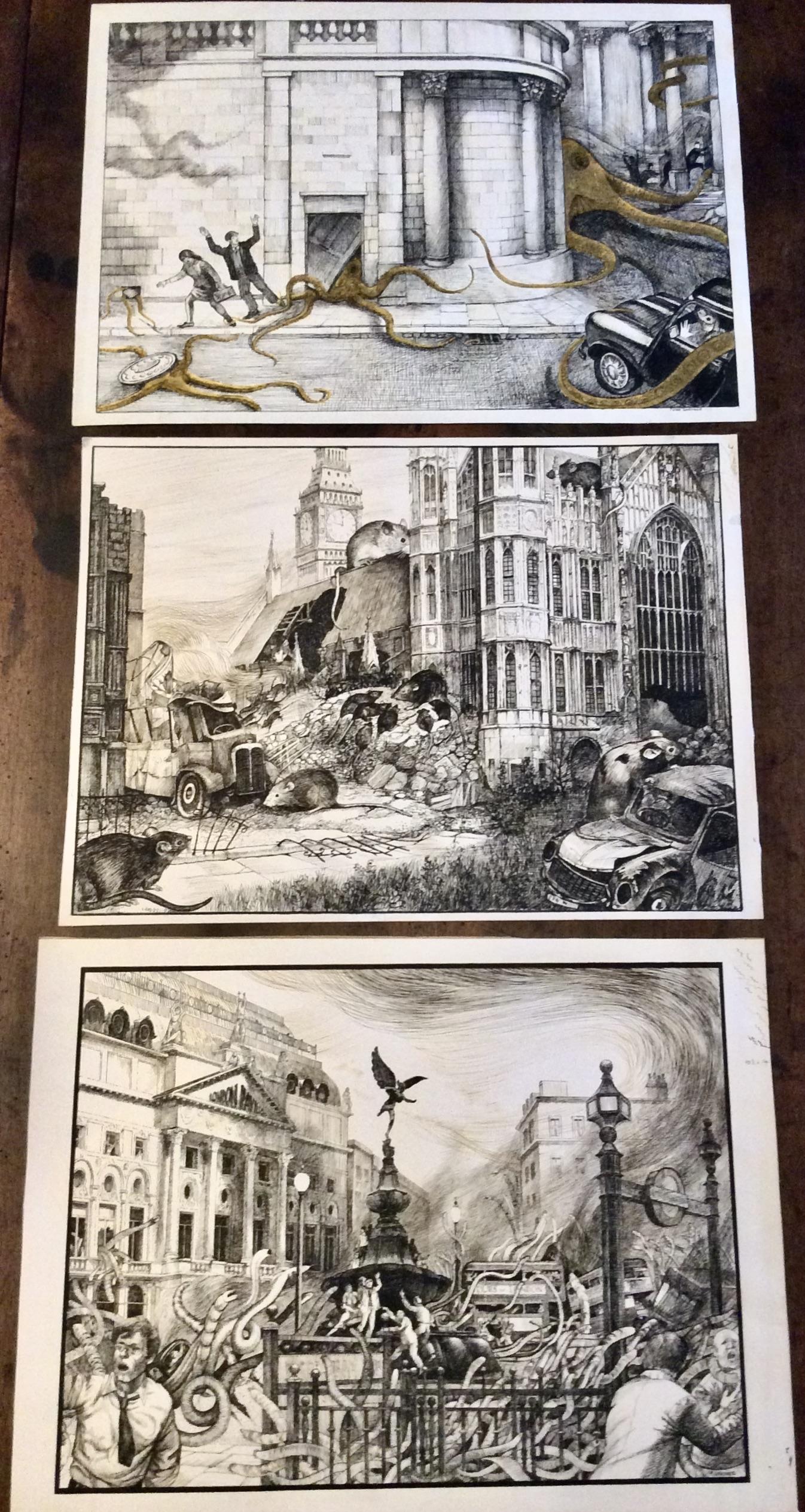 The Plagues of London Original Pen & Ink Drawings of London by Peter Gardner (1 of 6)