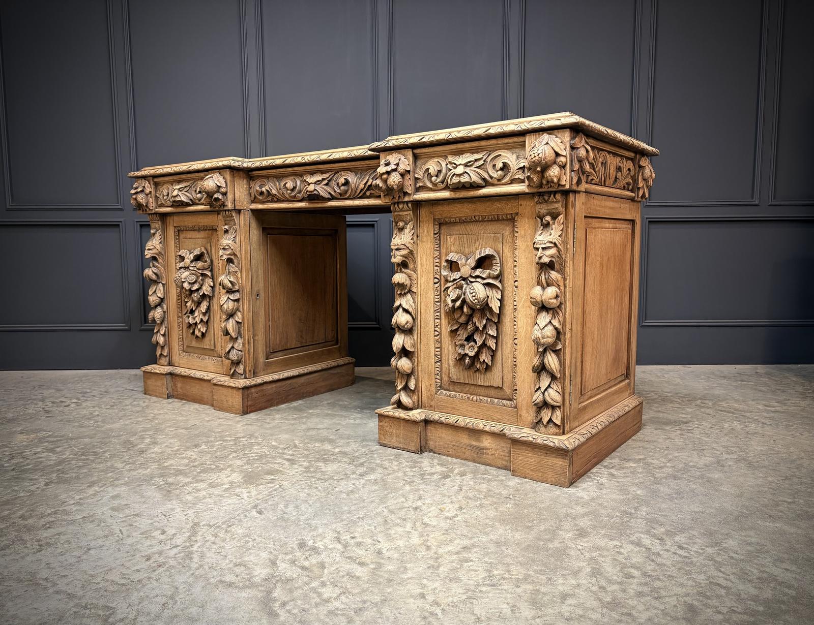 Large Victorian Carved Oak Sideboard (1 of 11)