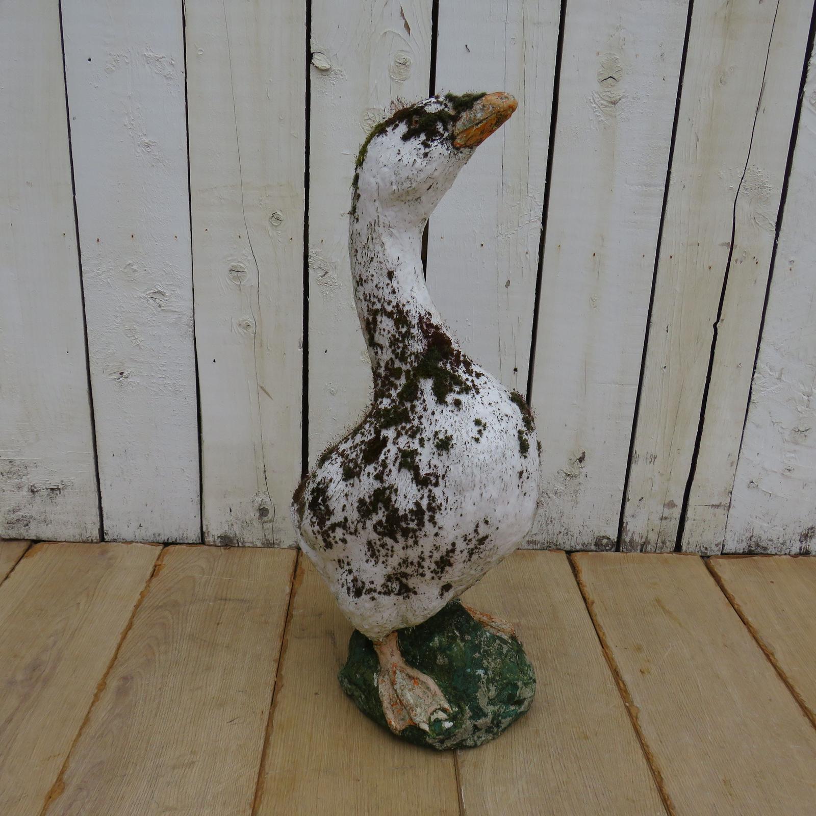 Weathered Garden Stone Goose Ornament (1 of 8)