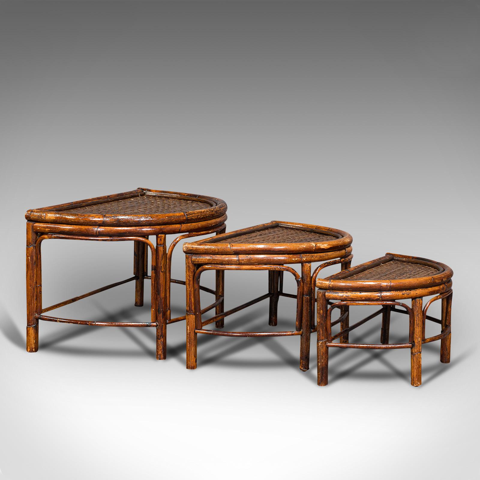 Antique Set of Nesting Tables, Oriental, Bamboo, Occasional, Side, Edwardian (1 of 10)