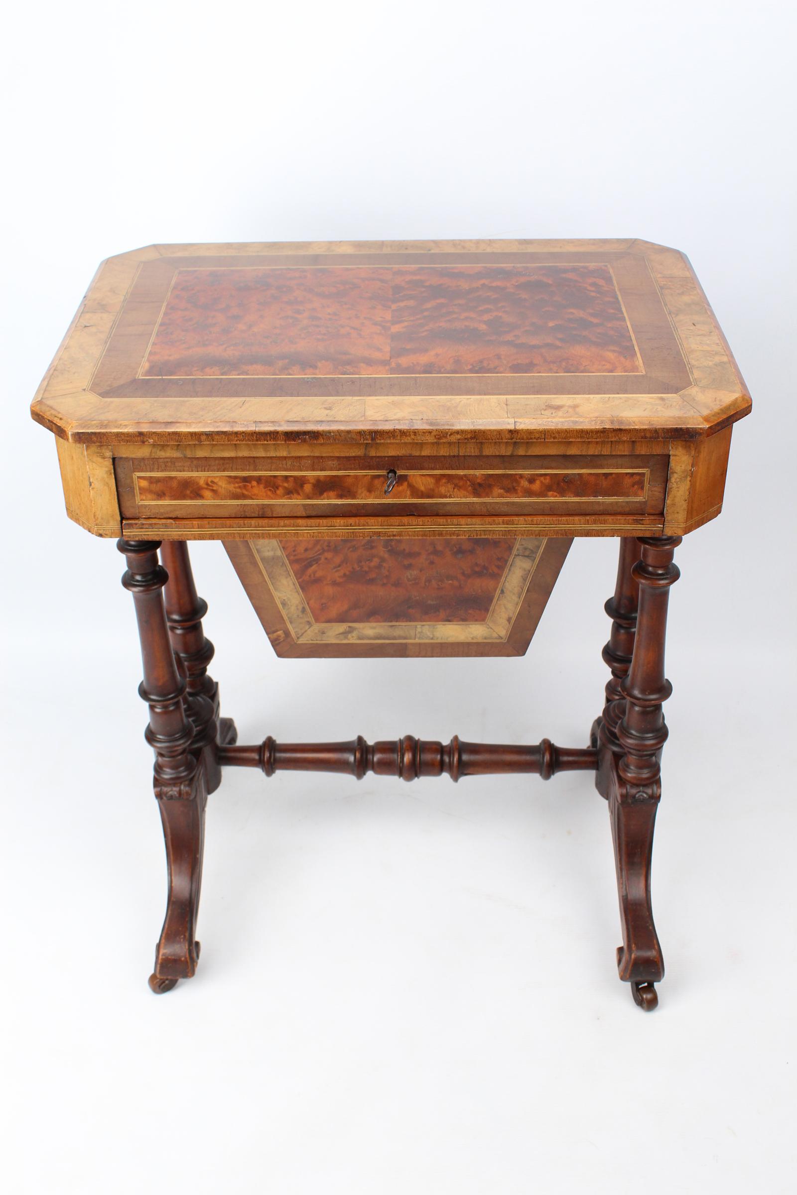A Victorian Inlaid Burr Walnut Work Table (1 of 13) A Victorian Inlaid Burr Walnut Work Table (1 of 13)