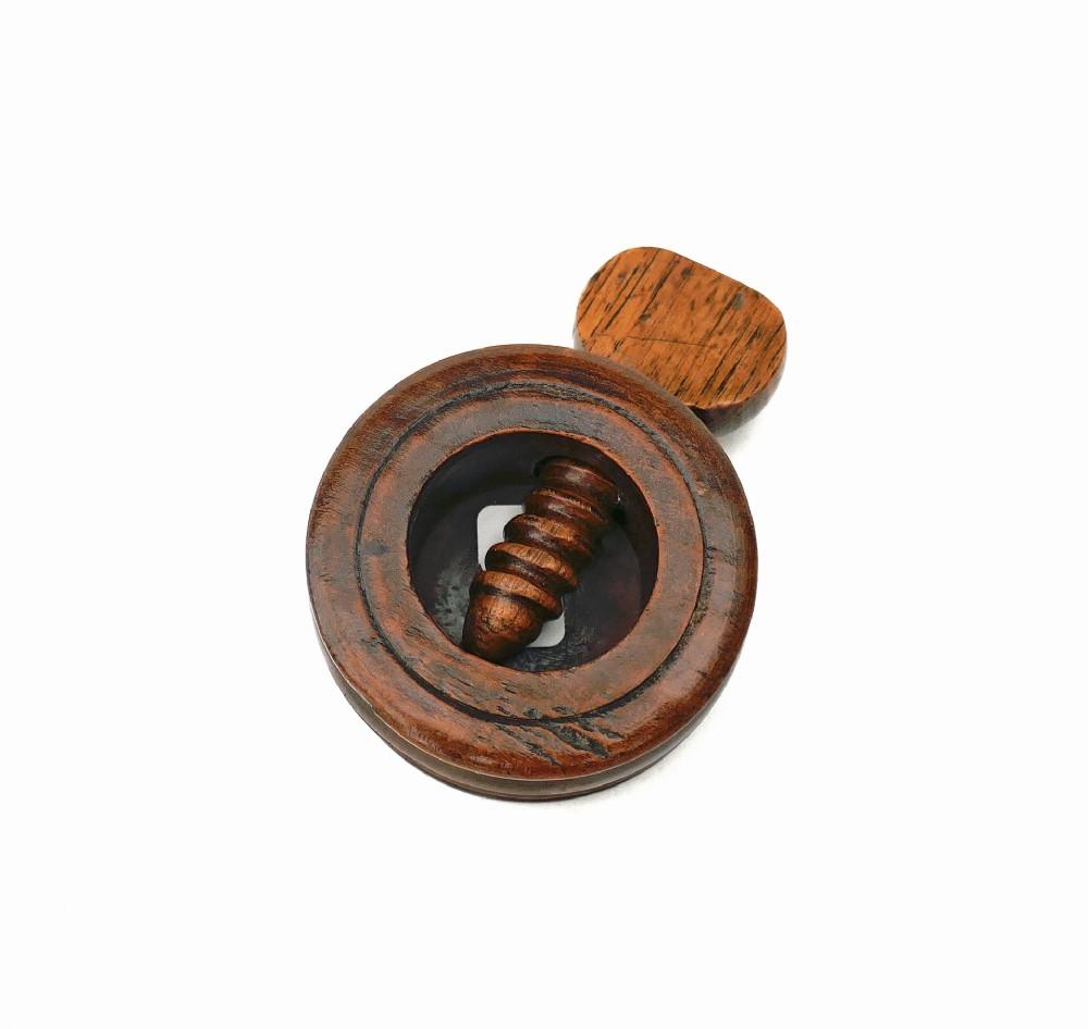 Antique Early Treen 19th Century Fruitwood & Oak Pocket Nutcracker - English 1840-1860 (1 of 4) Antique Early Treen 19th Century Fruitwood & Oak Pocket Nutcracker - English 1840-1860 (1 of 4)