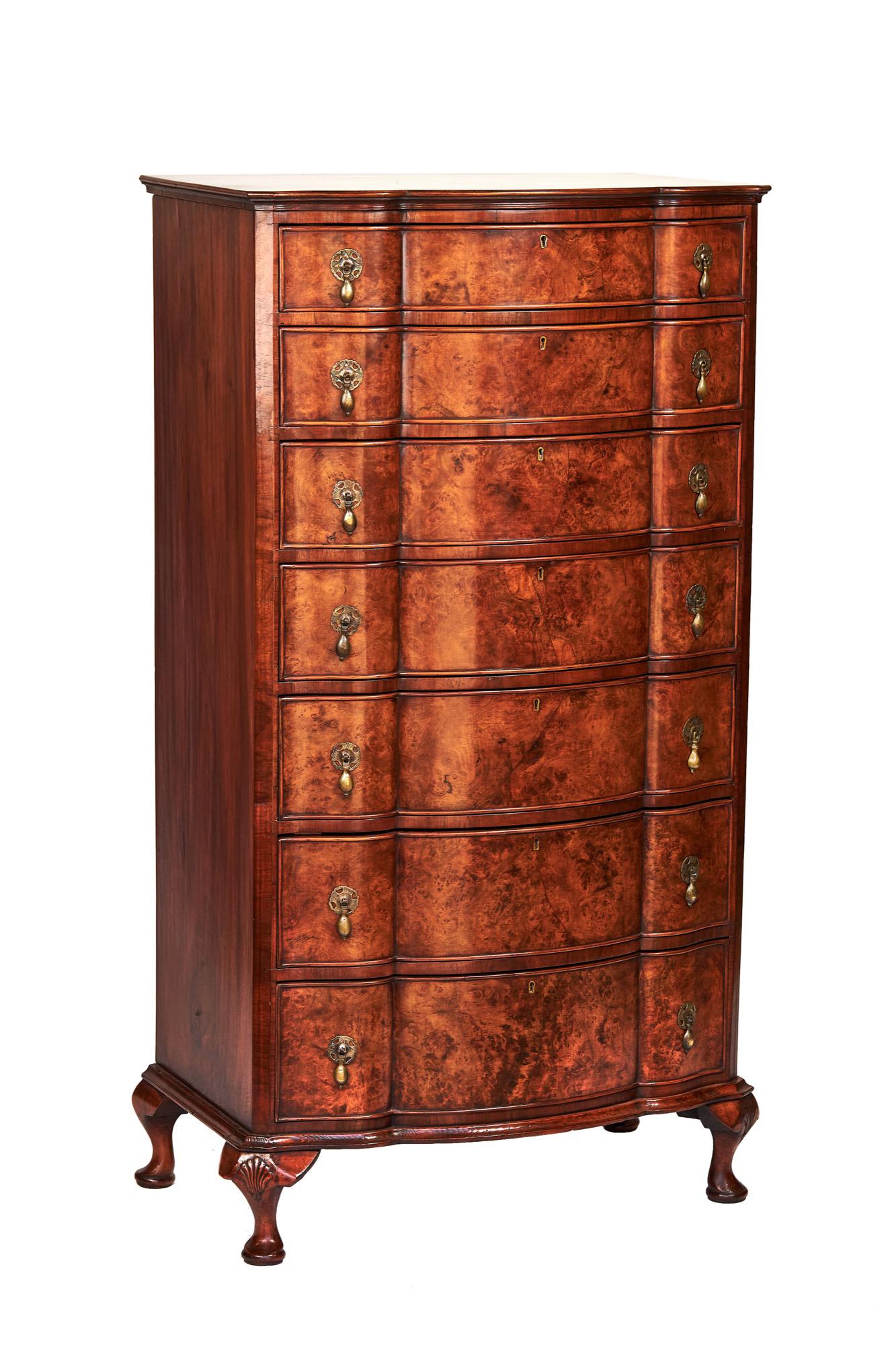 Quality Walnut Queen Anne Revival 7 Drawer Chest c.1920 (1 of 8) Quality Walnut Queen Anne Revival 7 Drawer Chest c.1920 (1 of 8)