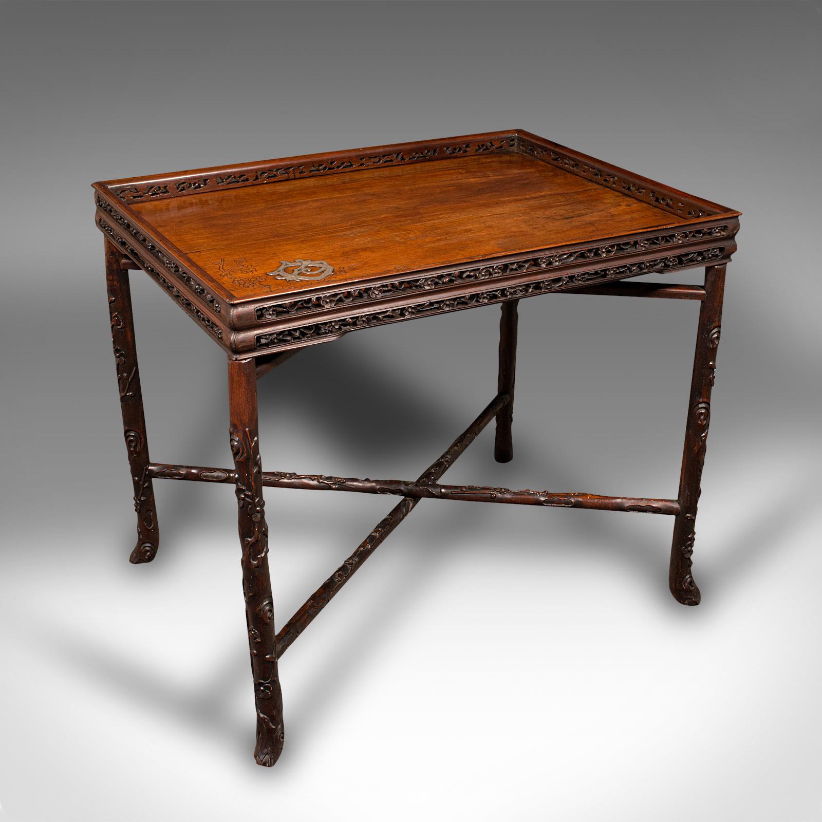 Antique Folding Silver Table, Chinese, Serving Tray, Afternoon Tea, Victorian (1 of 11)