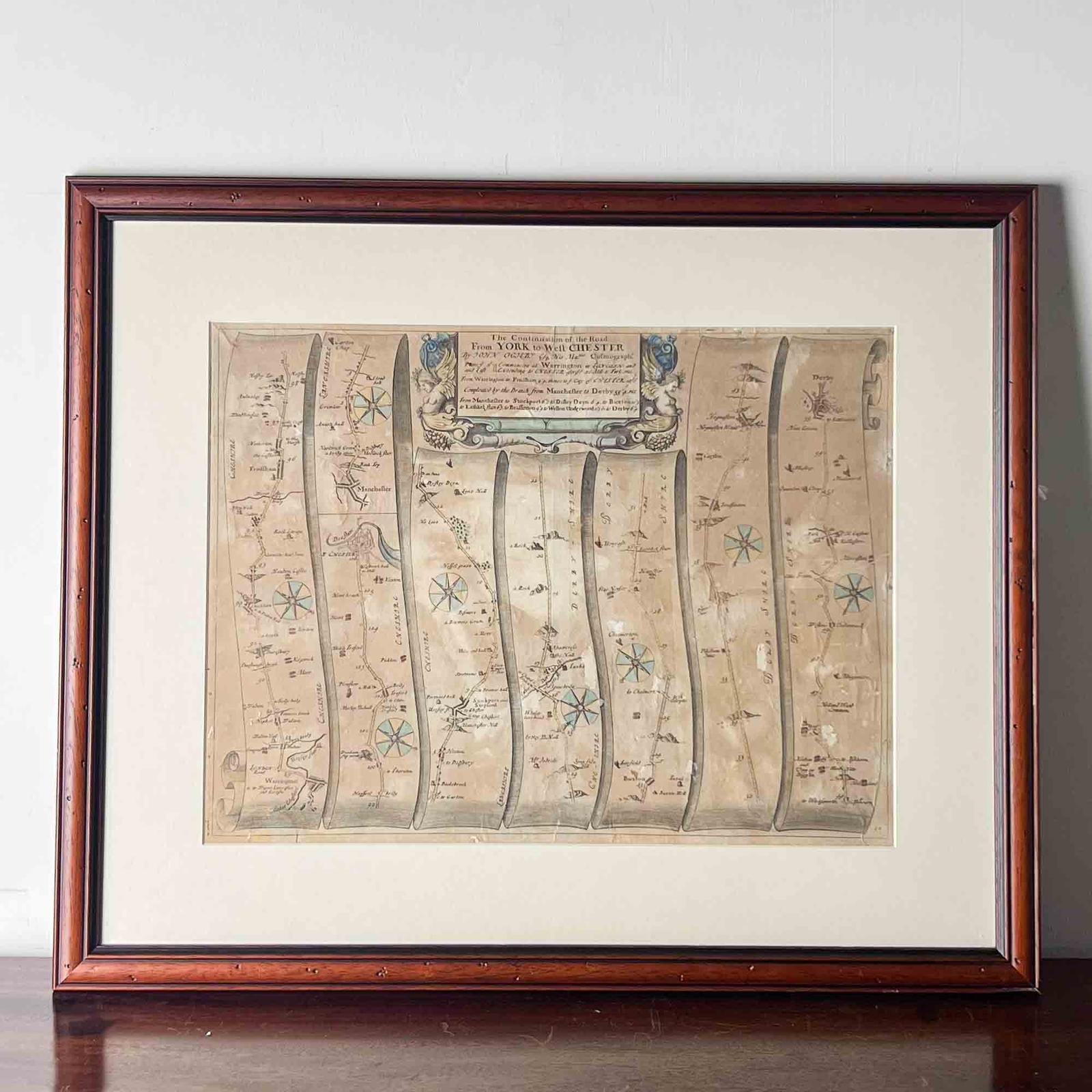 Seventeenth Century Road Map by John Ogilby (1 of 13)