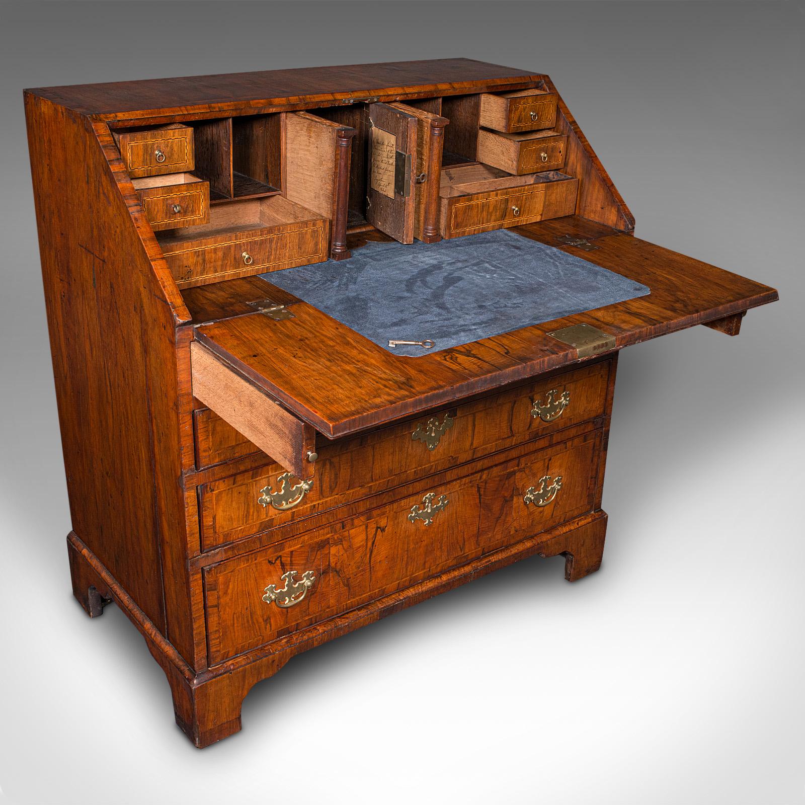 Antique Gentleman's Bureau, English, Walnut, Writing Desk, Secretaire - Georgian c.1760 (1 of 12)