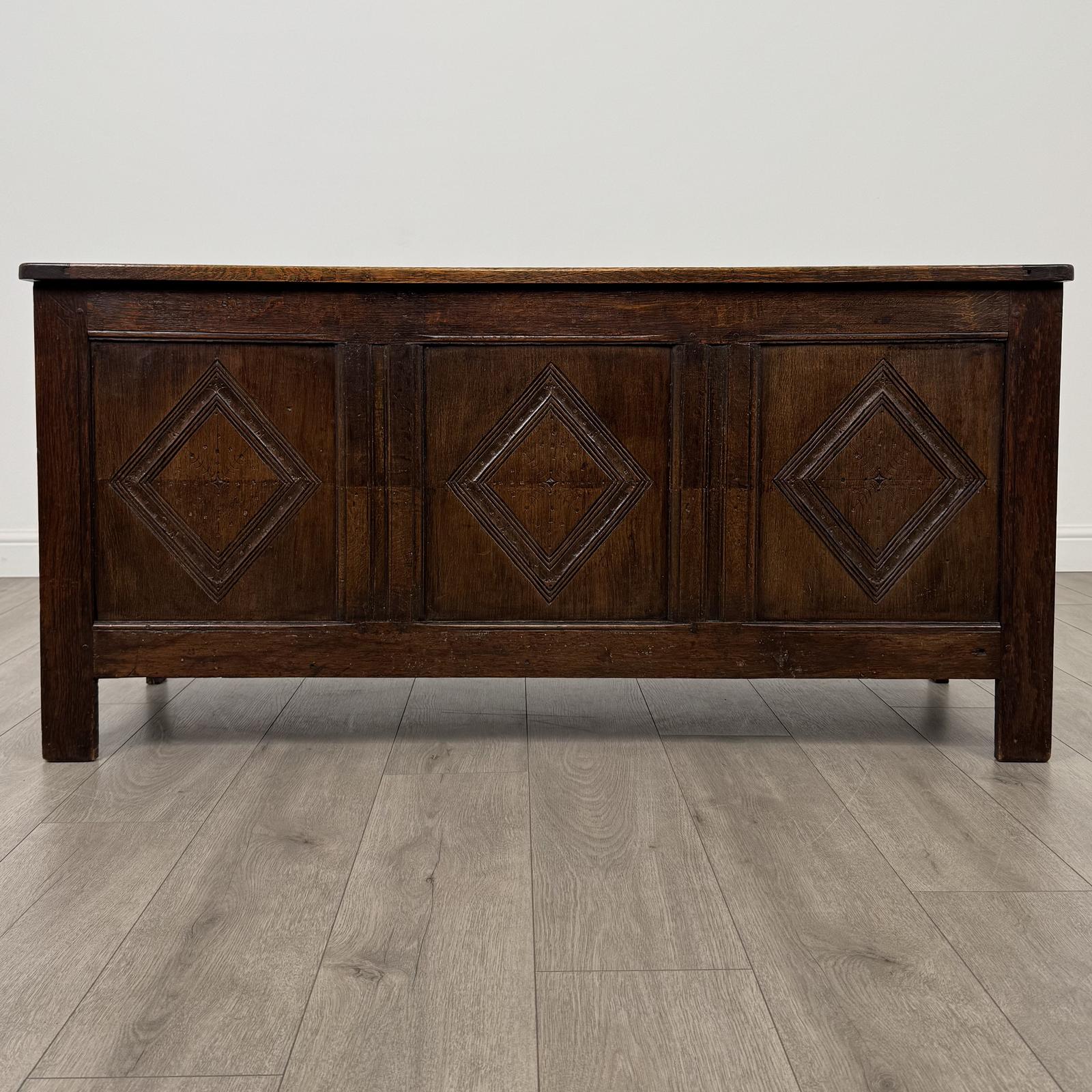 Antique 19th Century Good Quality Coffer In Oak (1 of 10)