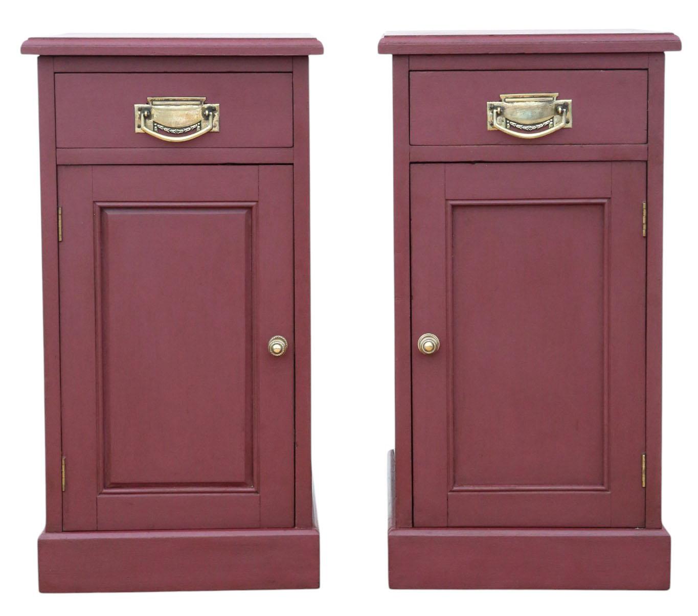 Quality Pair of Antique Preference Red Painted Bedside Tables / Cupboards c.1900 (1 of 10) Quality Pair of Antique Preference Red Painted Bedside Tables / Cupboards c.1900 (1 of 10)