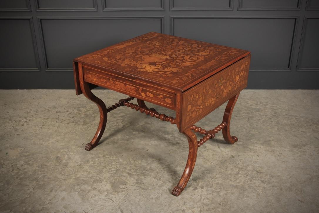 Dutch Marquetry Inlaid Walnut Sofa Table (1 of 14) Dutch Marquetry Inlaid Walnut Sofa Table (1 of 14)