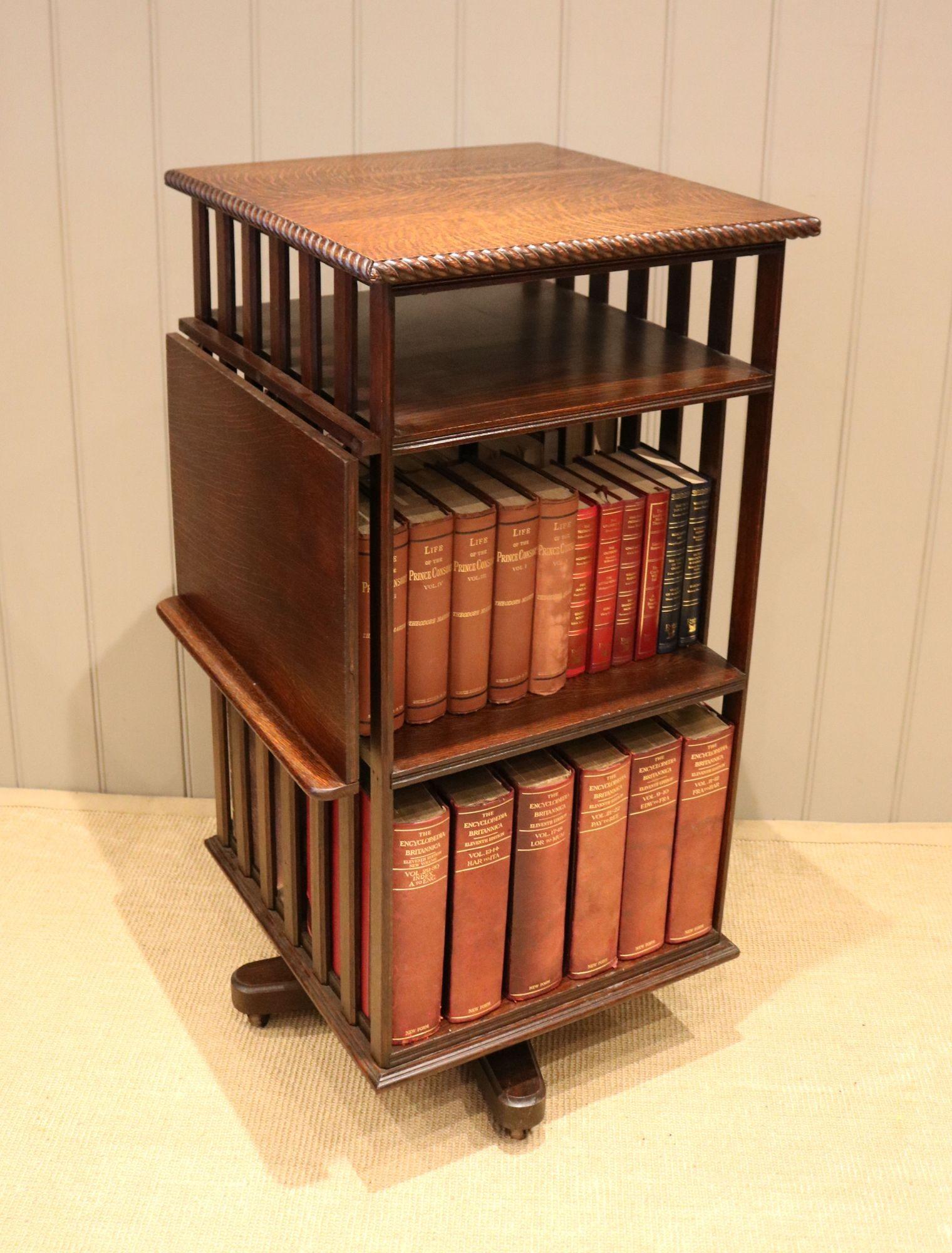 Substantial Solid Oak Revolving Bookcase (1 of 10) Substantial Solid Oak Revolving Bookcase (1 of 10)