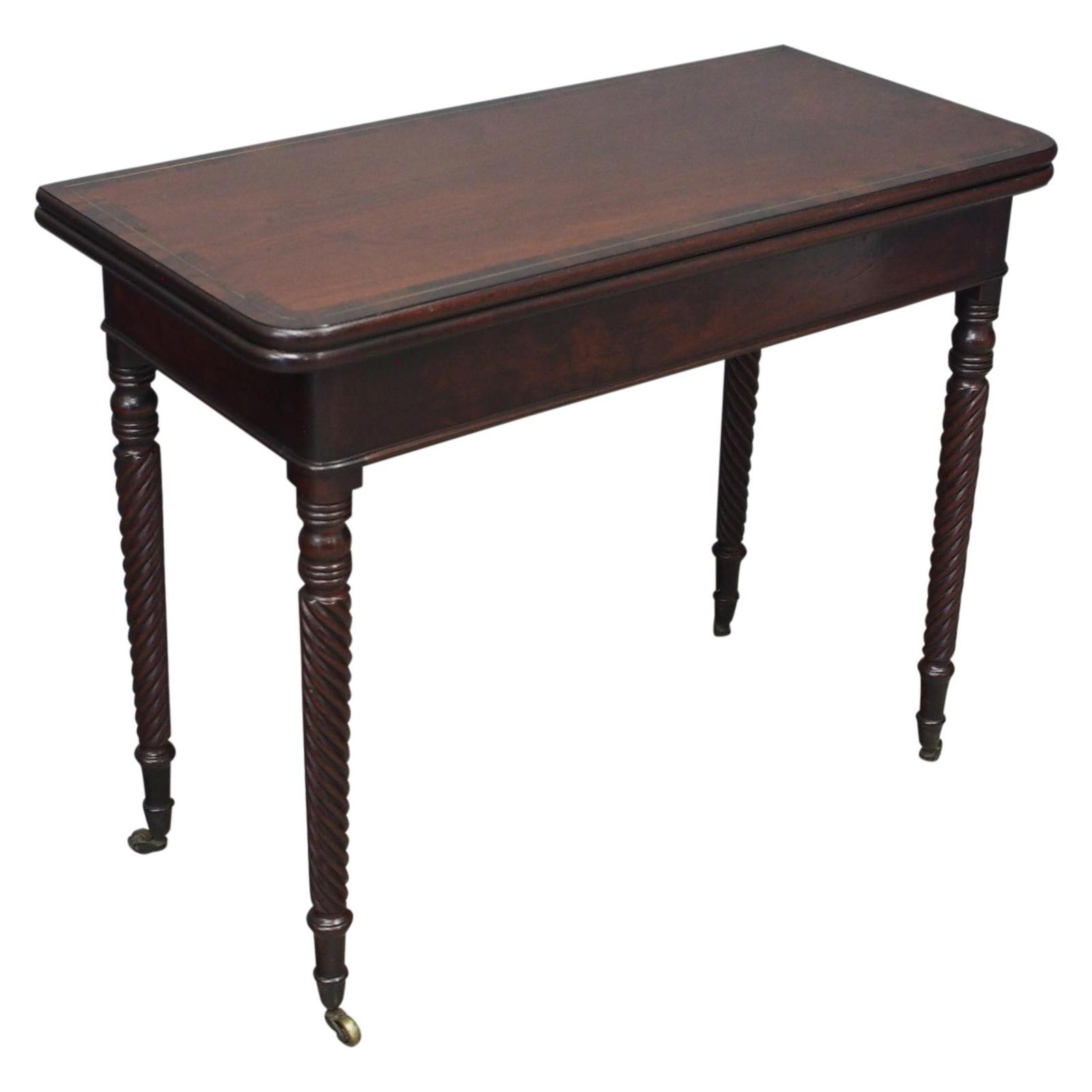 Irish Inlaid Mahogany Foldover Tea Table (1 of 10) Irish Inlaid Mahogany Foldover Tea Table (1 of 10)