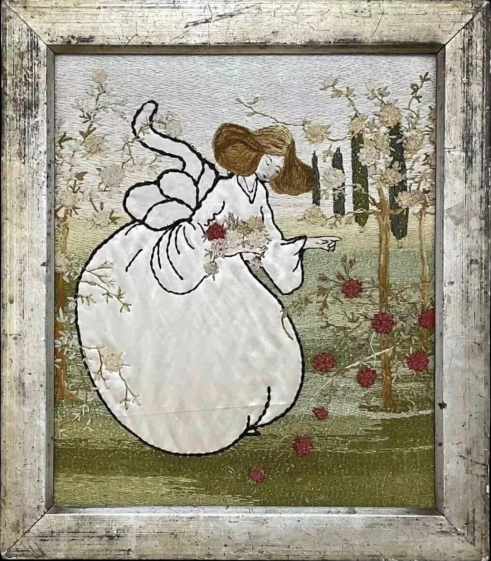 Arts & Crafts Glasgow School Silkwork Embroidery Ann Macbeth Antique c.1900 (1 of 6) Arts & Crafts Glasgow School Silkwork Embroidery Ann Macbeth Antique c.1900 (1 of 6)