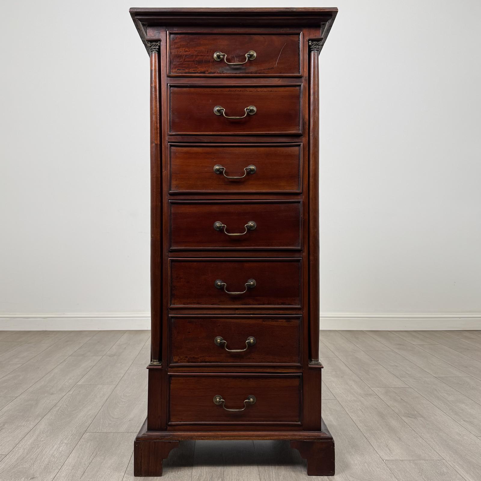 Antique 20th Century Narrow Chest Of Drawers In Mahogany (1 of 11) Antique 20th Century Narrow Chest Of Drawers In Mahogany (1 of 11)