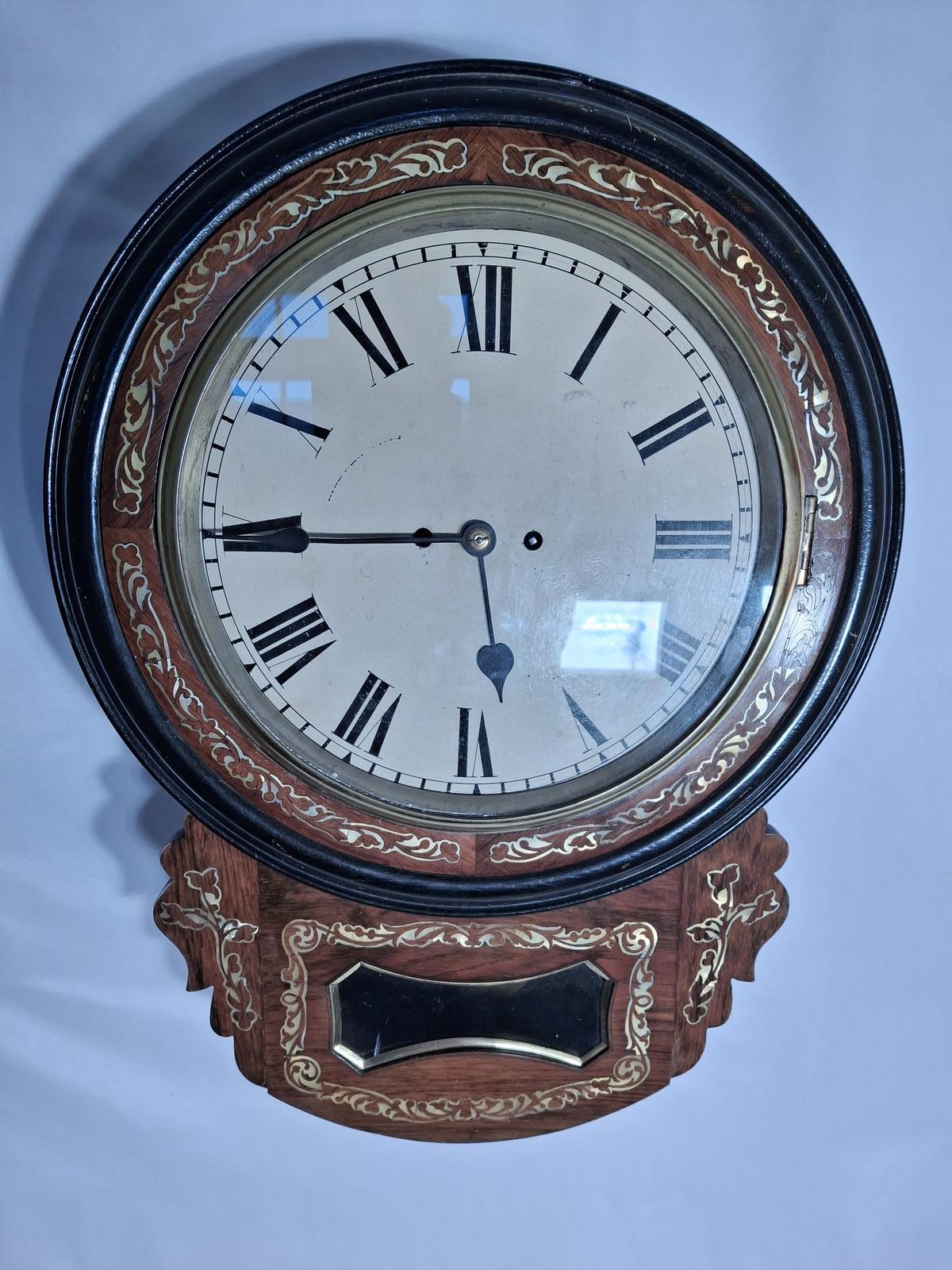 Outstanding Twin-fusee, Bell Striking, Drop-dial Wall Clock (1 of 9)