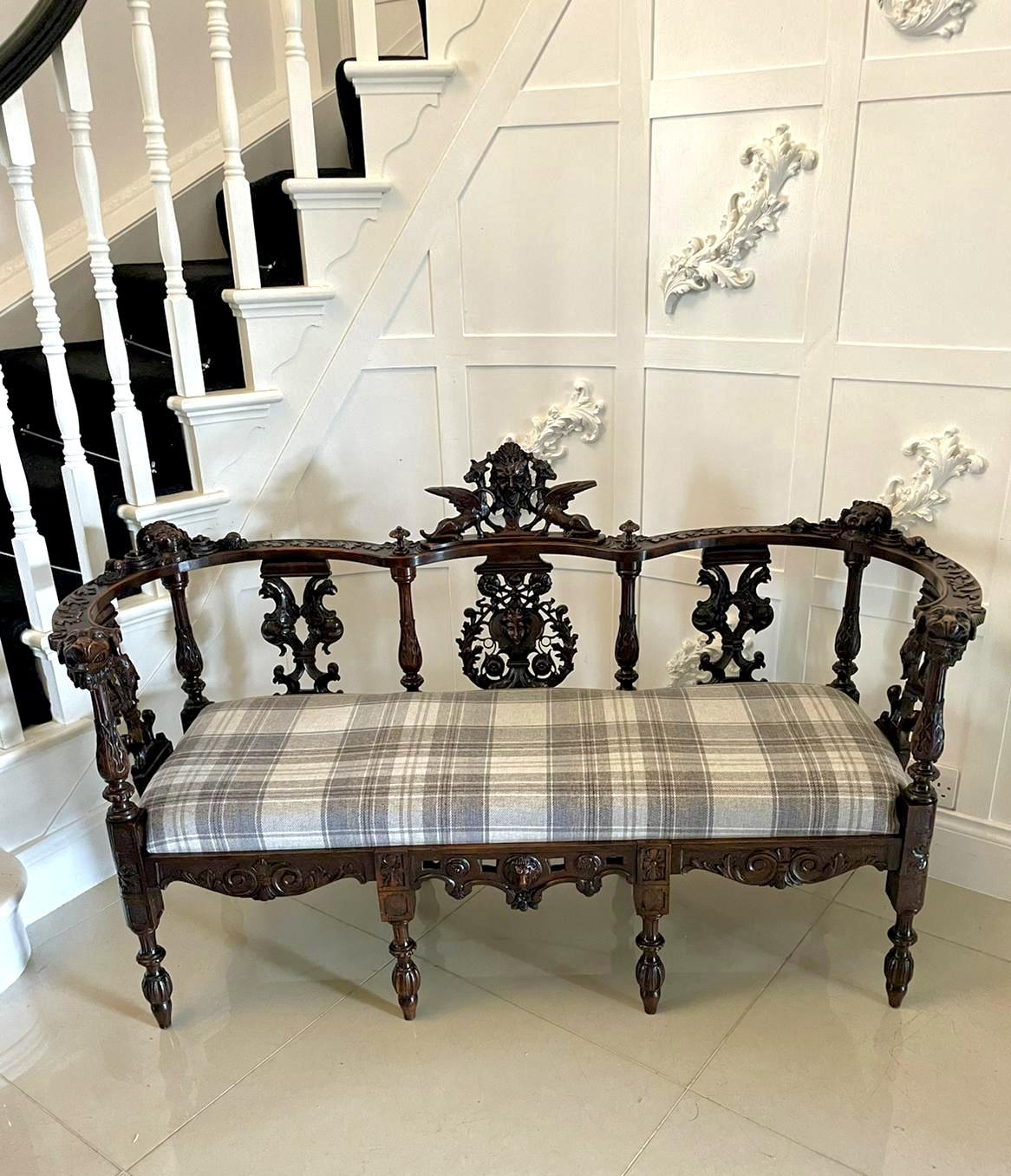 Outstanding Antique Quality Carved Walnut Italian Settee (1 of 23) Outstanding Antique Quality Carved Walnut Italian Settee (1 of 23)
