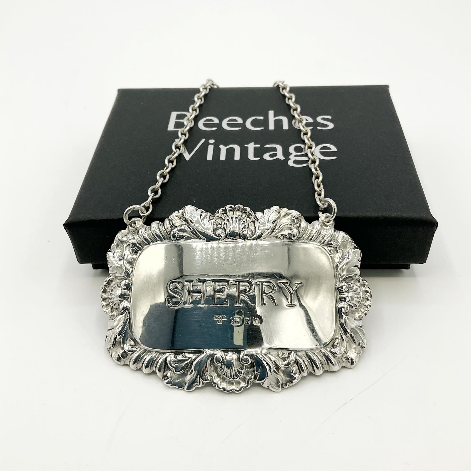 1971 Sterling Silver Sherry Decanter Label (1 of 9)