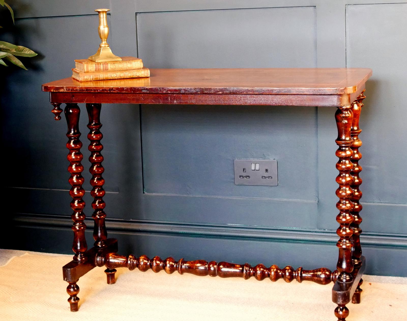 Victorian Bobbin Turned Hall Console Side Table (1 of 11)